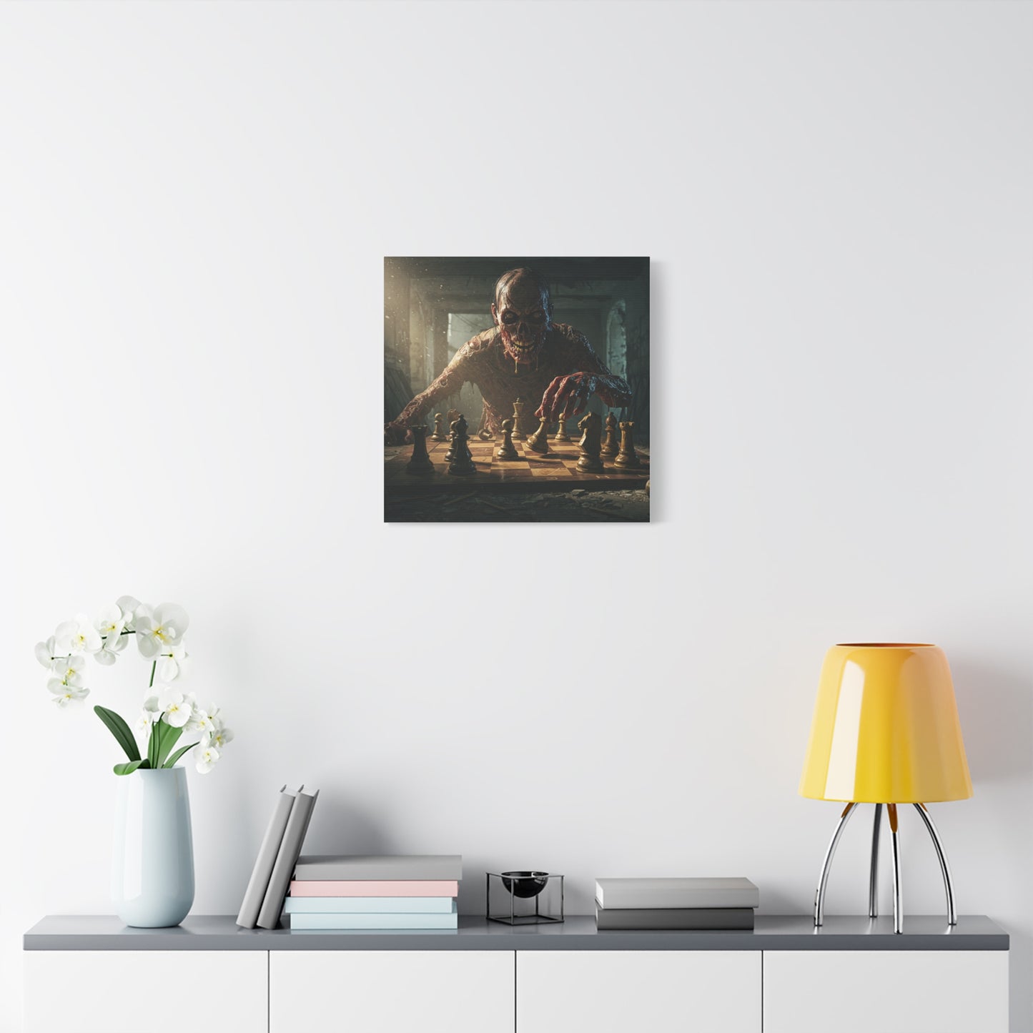 Zombie Chess Matte Canvas Wall Art for Horror Lovers