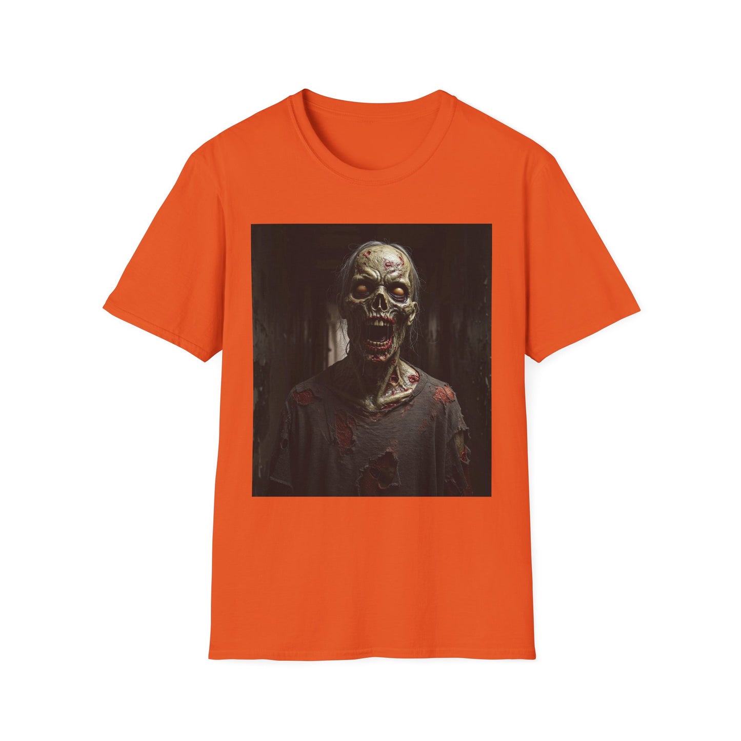 Apocalyptic Portrait Tee, bold, decaying zombie graphic