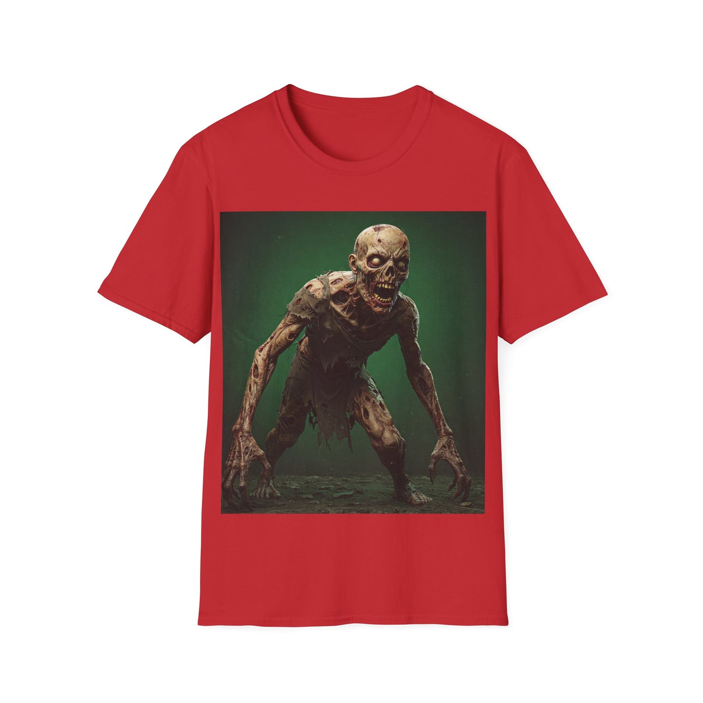 UK - Zombie Graphic Unisex Softstyle T-Shirt - Perfect for Halloween and Horror Fans