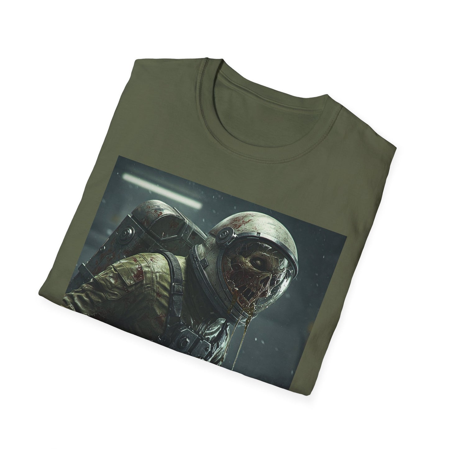 Astronaut Skeleton Apocalyptic Portrait Tee, bold, decaying zombie graphic