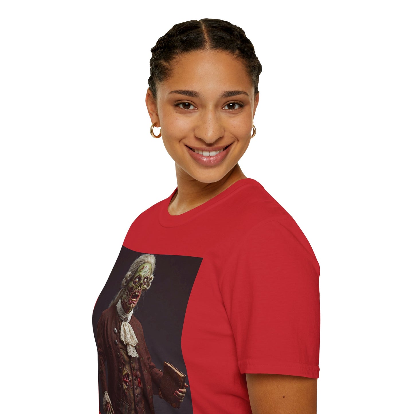 Creepy Zombie Portrait Unisex Softstyle T-Shirt - Perfect for Halloween