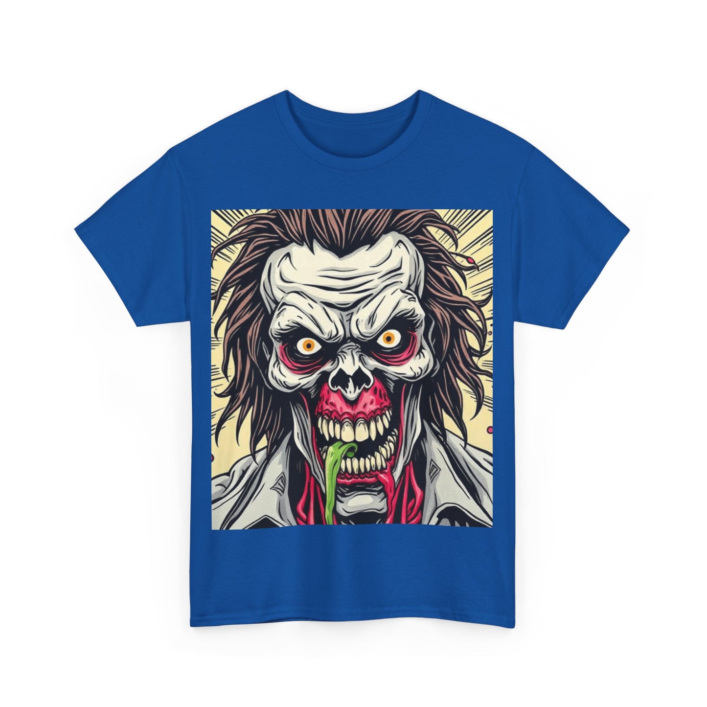 UK - Zombie Graphic Unisex Heavy Cotton Tee - Spooky Horror Shirt