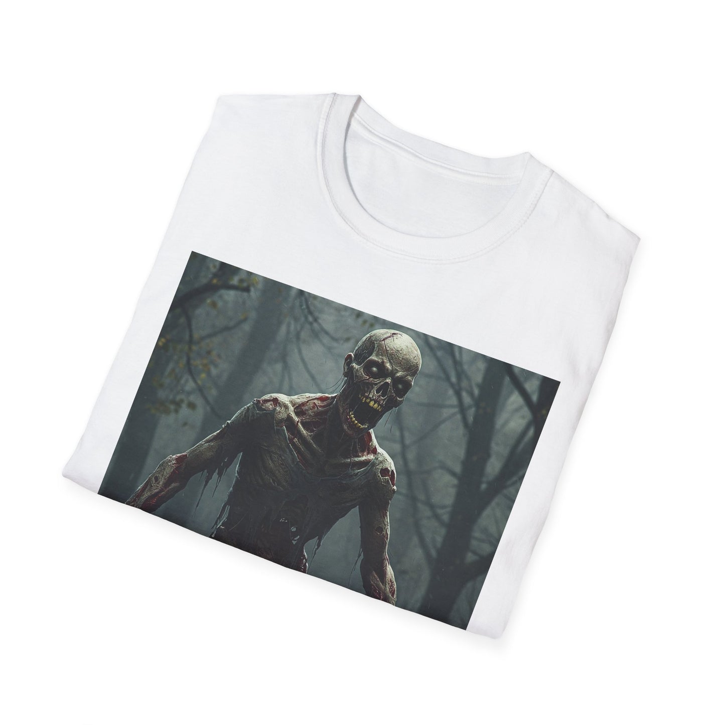Creepy Zombie Apocalyptic Portrait Tee, bold, decaying zombie graphic