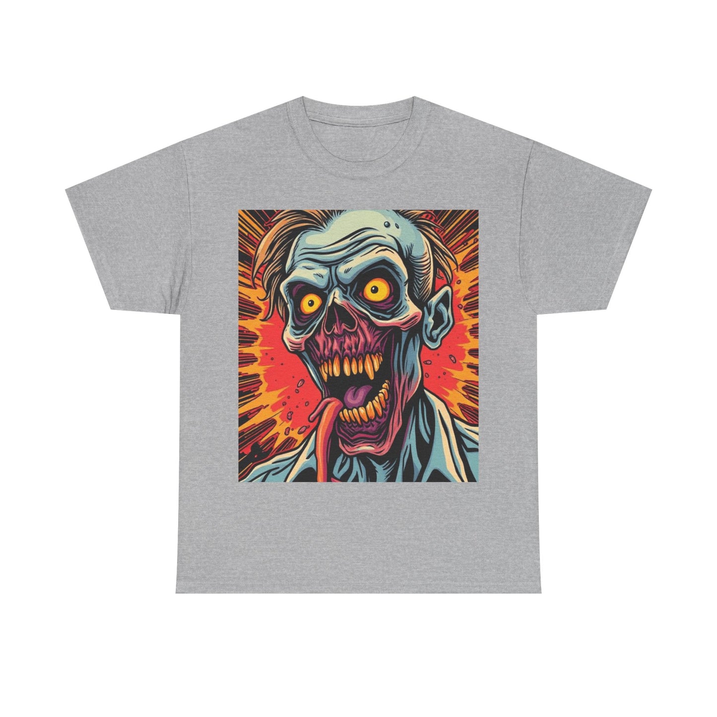 UK - Zombie Graphic Unisex Heavy Cotton Tee | Perfect for Halloween and Casual Wear