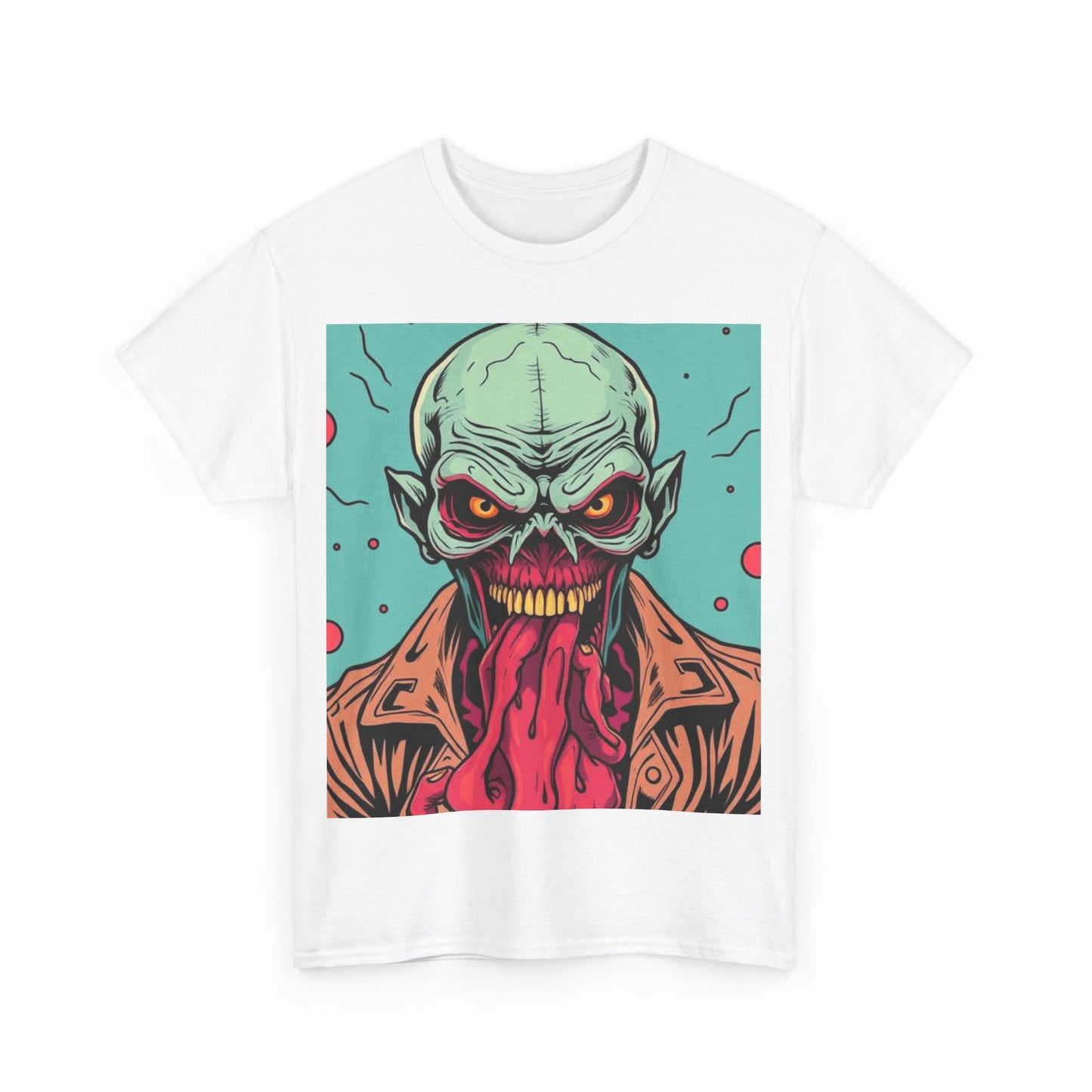 UK - Unisex Heavy Cotton Tee - Retro Zombie Graphic Tee