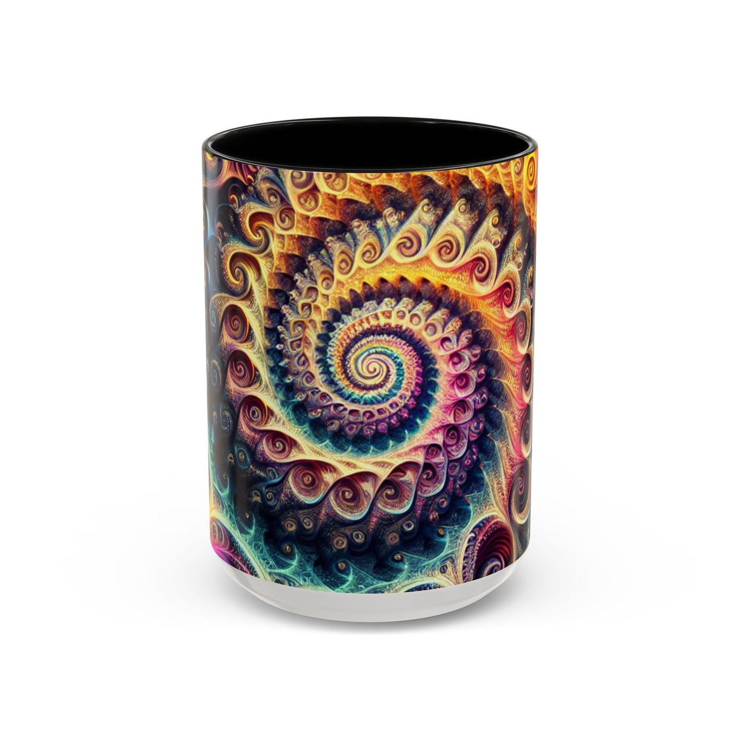 Colorful Swirl Accent Coffee Mug - Unique Spiral Design for Art Lovers
