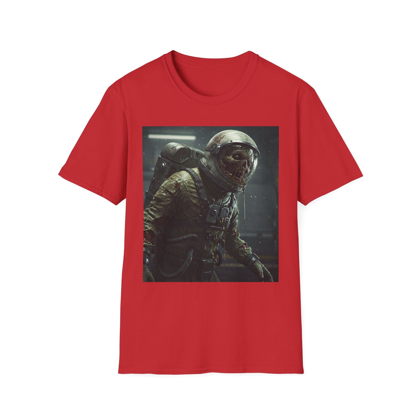 Astronaut Skeleton Apocalyptic Portrait Tee, bold, decaying zombie graphic