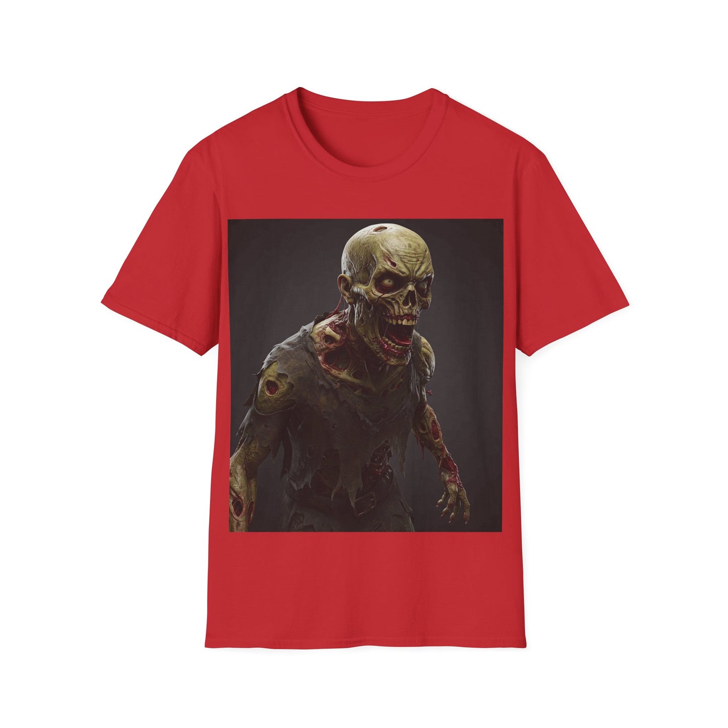 UK - Zombie Graphic Unisex Softstyle T-Shirt - Perfect for Halloween and Horror Fans