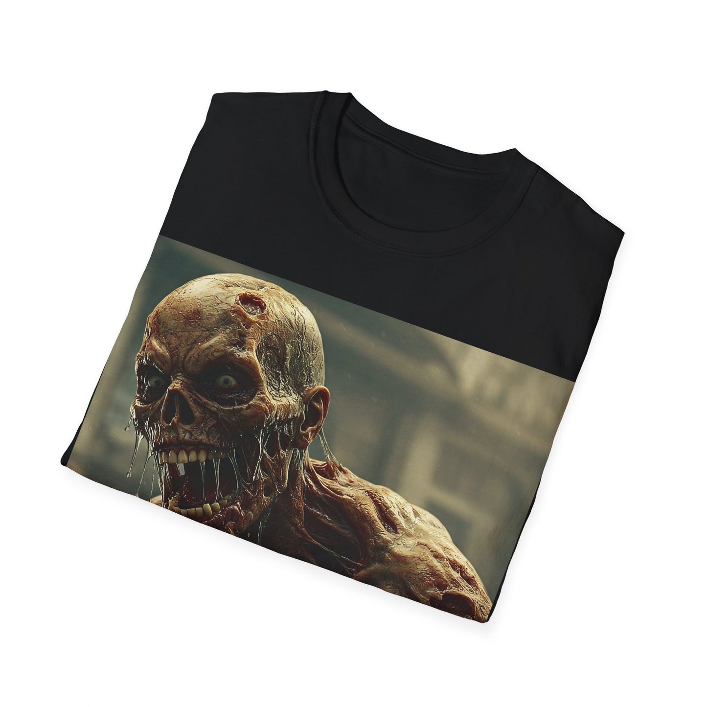 UK - Unisex Softstyle Zombie Graphic T-Shirt - Spooky Halloween Tee