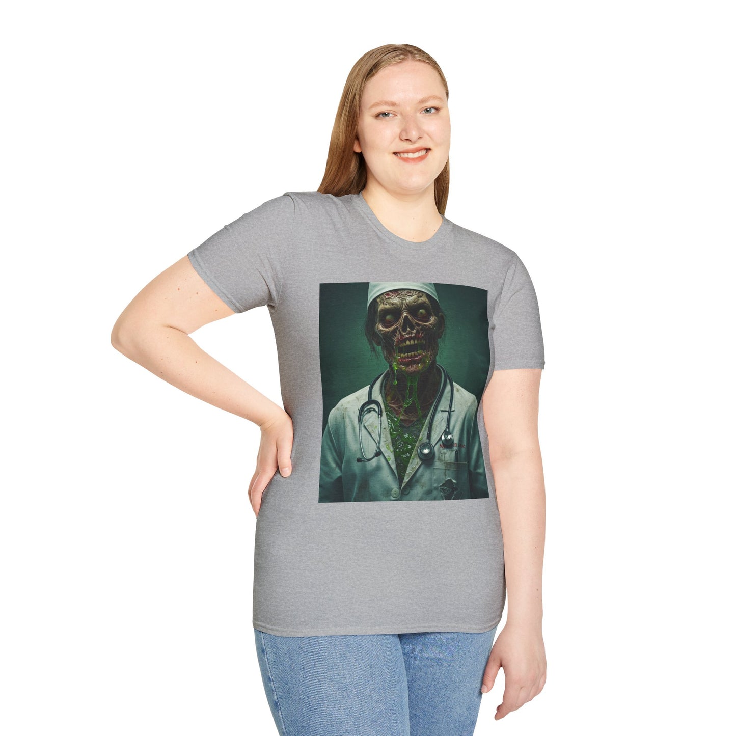 Zombie Doctor Unisex Softstyle T-Shirt - Perfect for Halloween and Horror Fans