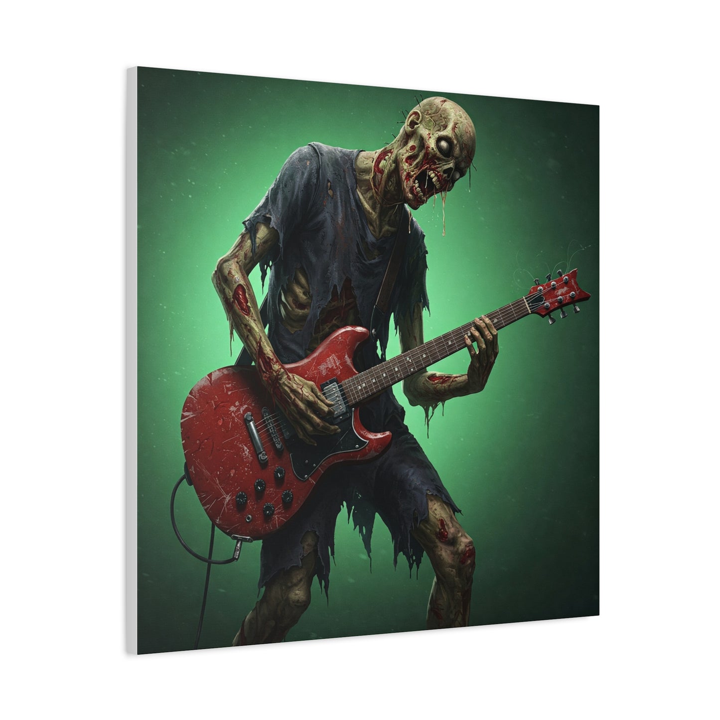 Zombie Rocker Canvas Wall Art - Edgy Decor for Music Lovers