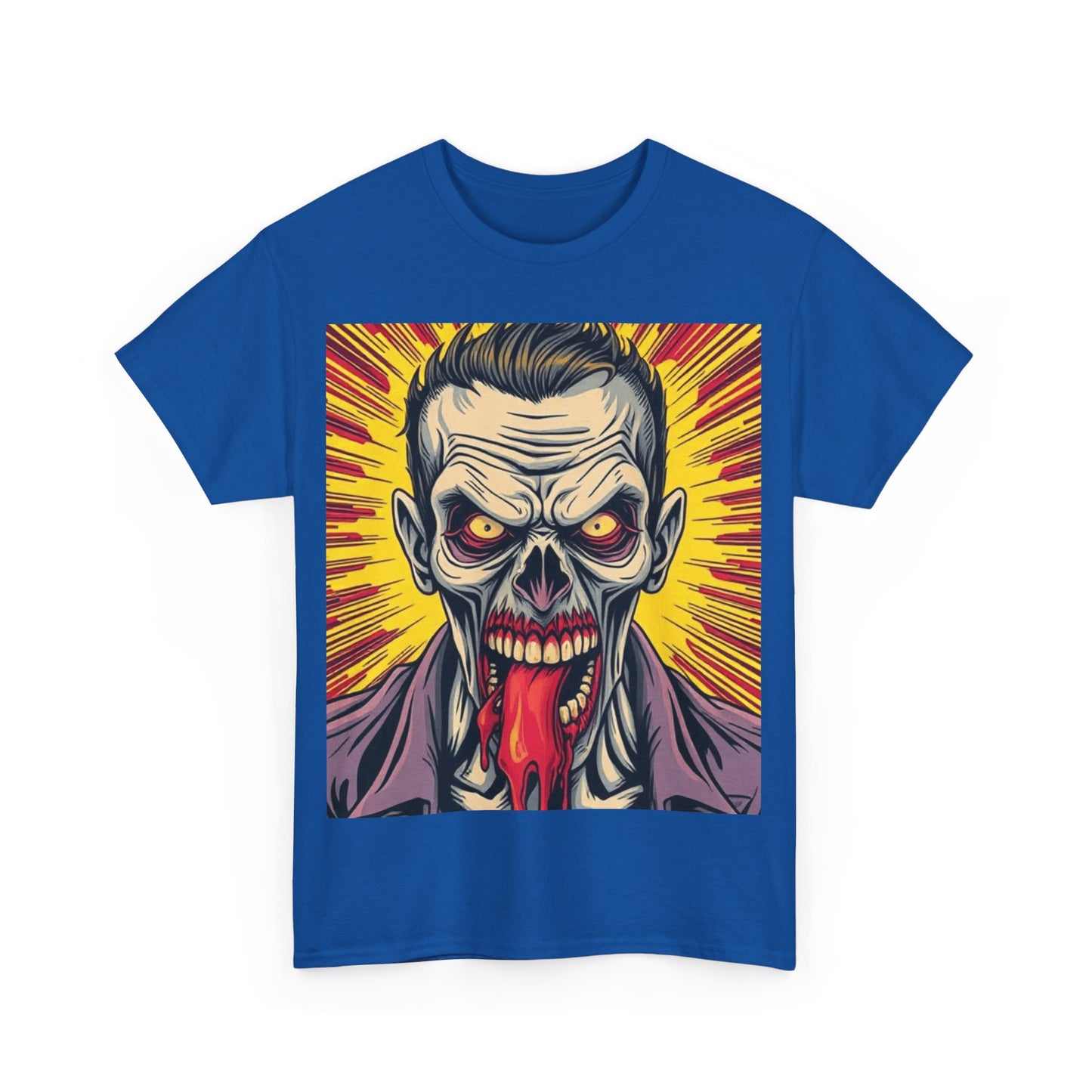 UK - Zombie Horror Graphic Unisex Heavy Cotton Tee - Perfect for Halloween and Fans of Spooky Style