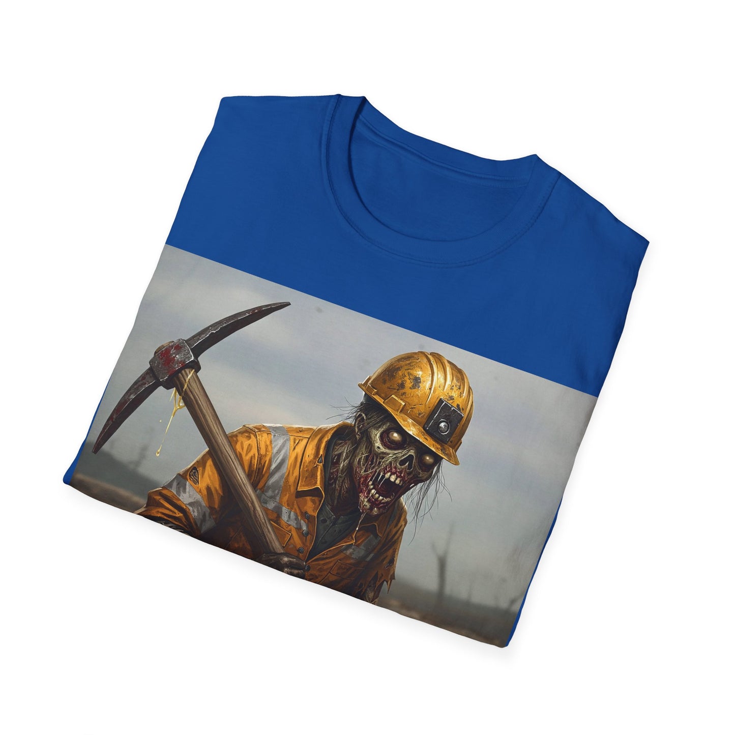 UK - Zombie Miner Unisex Softstyle T-Shirt | Spooky Graphic Tee for Horror Fans