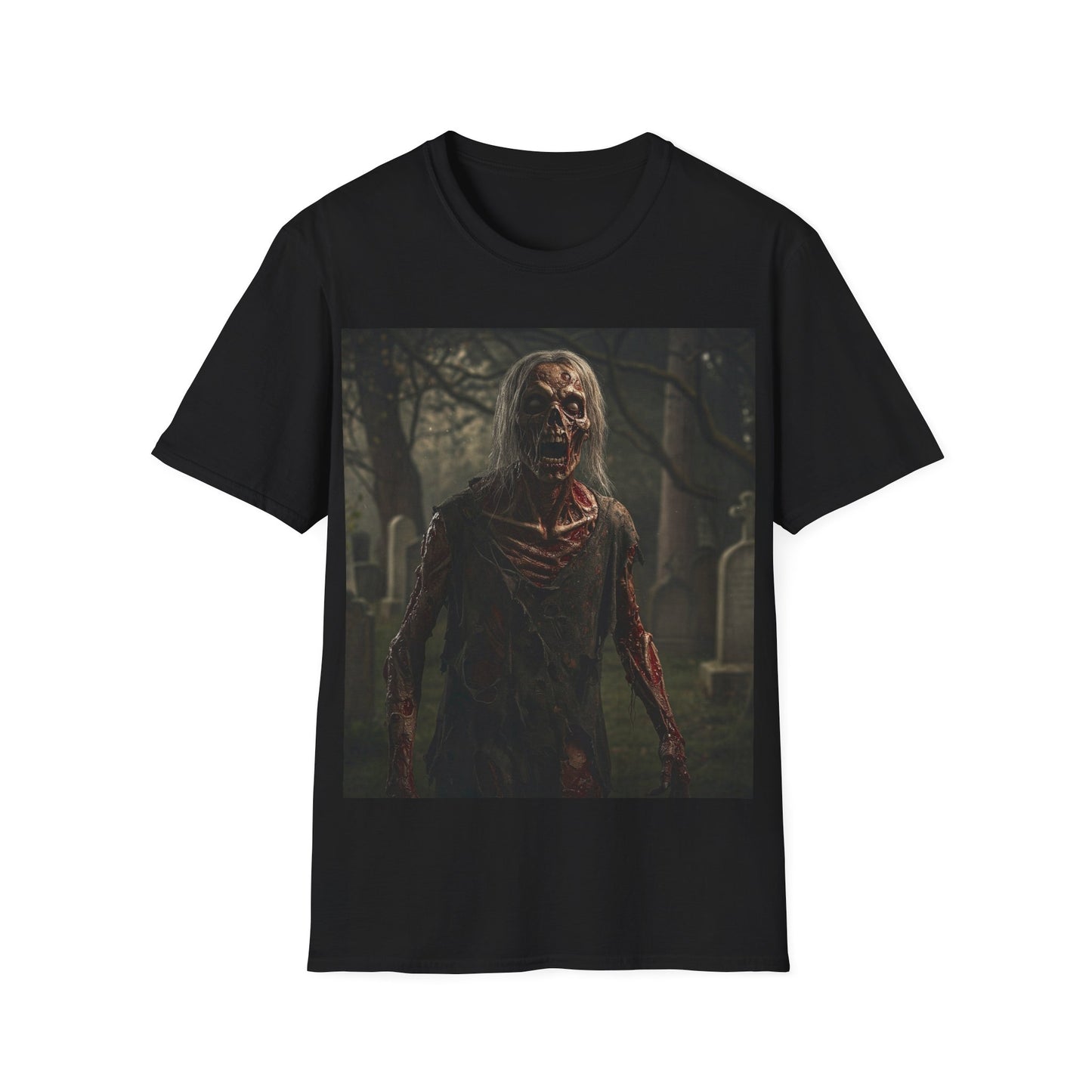 UK - Zombie Horror Apocalyptic Portrait Tee, bold, decaying zombie graphic
