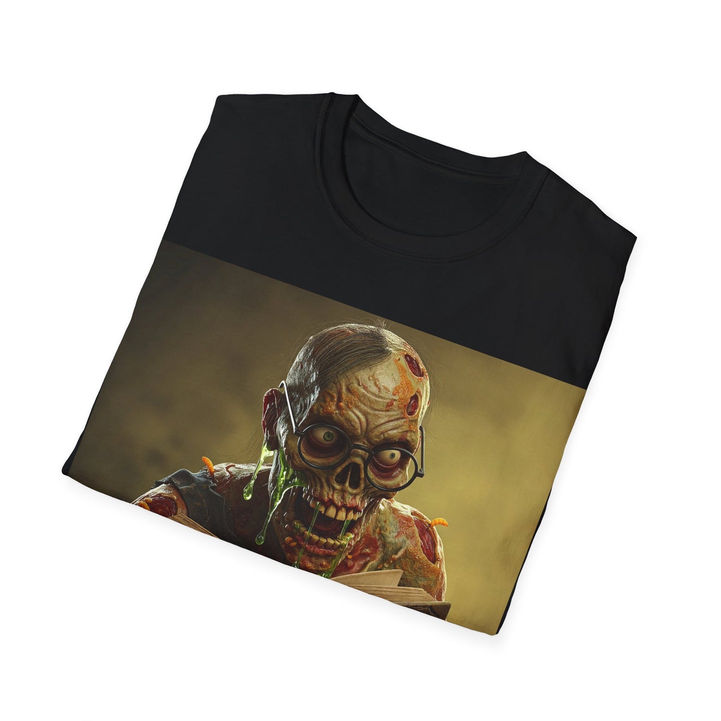 UK - Zombie Reader Apocalyptic Portrait Tee, bold, decaying zombie graphic
