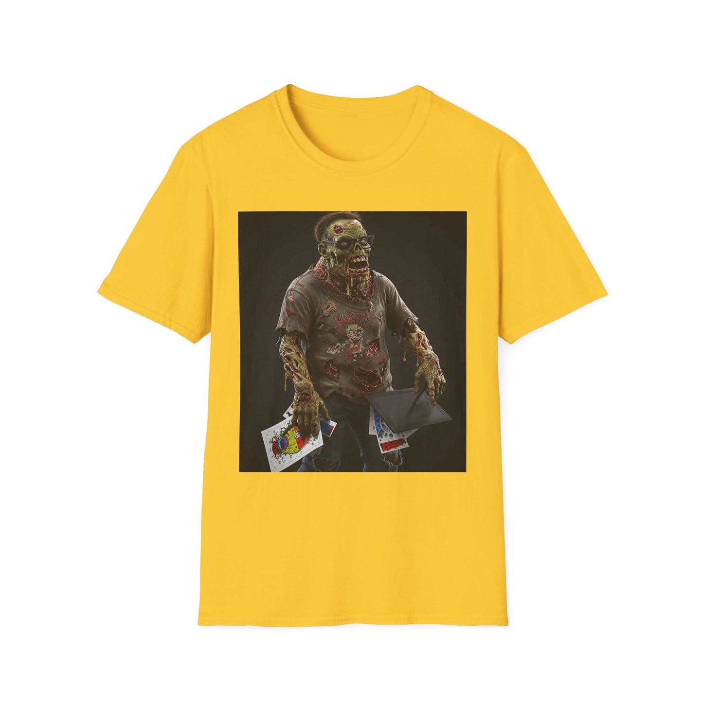 Zombie Graphic Unisex Softstyle T-Shirt - Perfect for Halloween and Casual Wear
