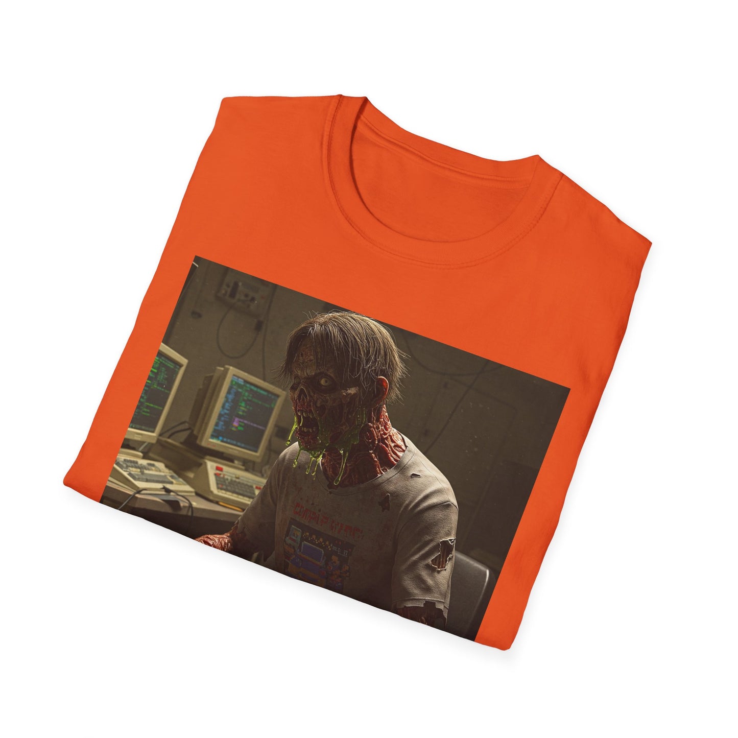 Zombie Hacker Unisex Softstyle T-Shirt - Retro Gaming Vibe
