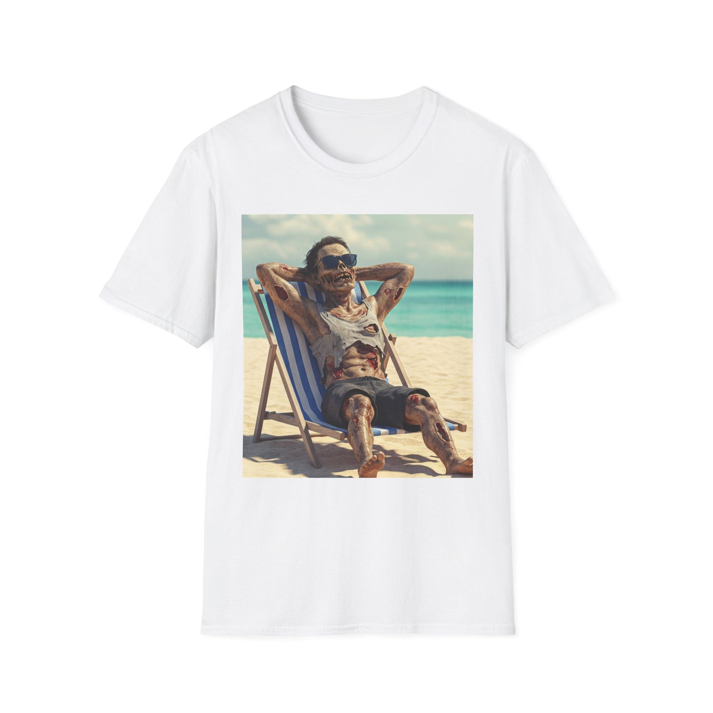 Chill Vibes Apocalyptic Portrait Tee, bold, decaying zombie graphic