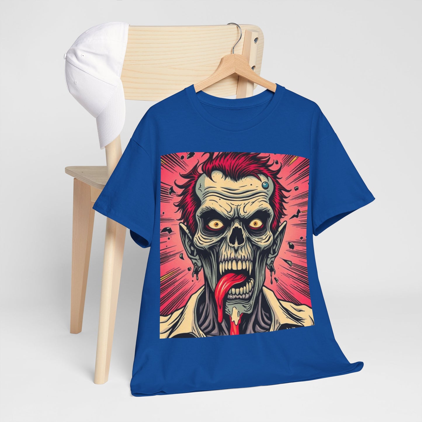 UK - Unisex Heavy Cotton Tee - Zombie Design for Horror Fans