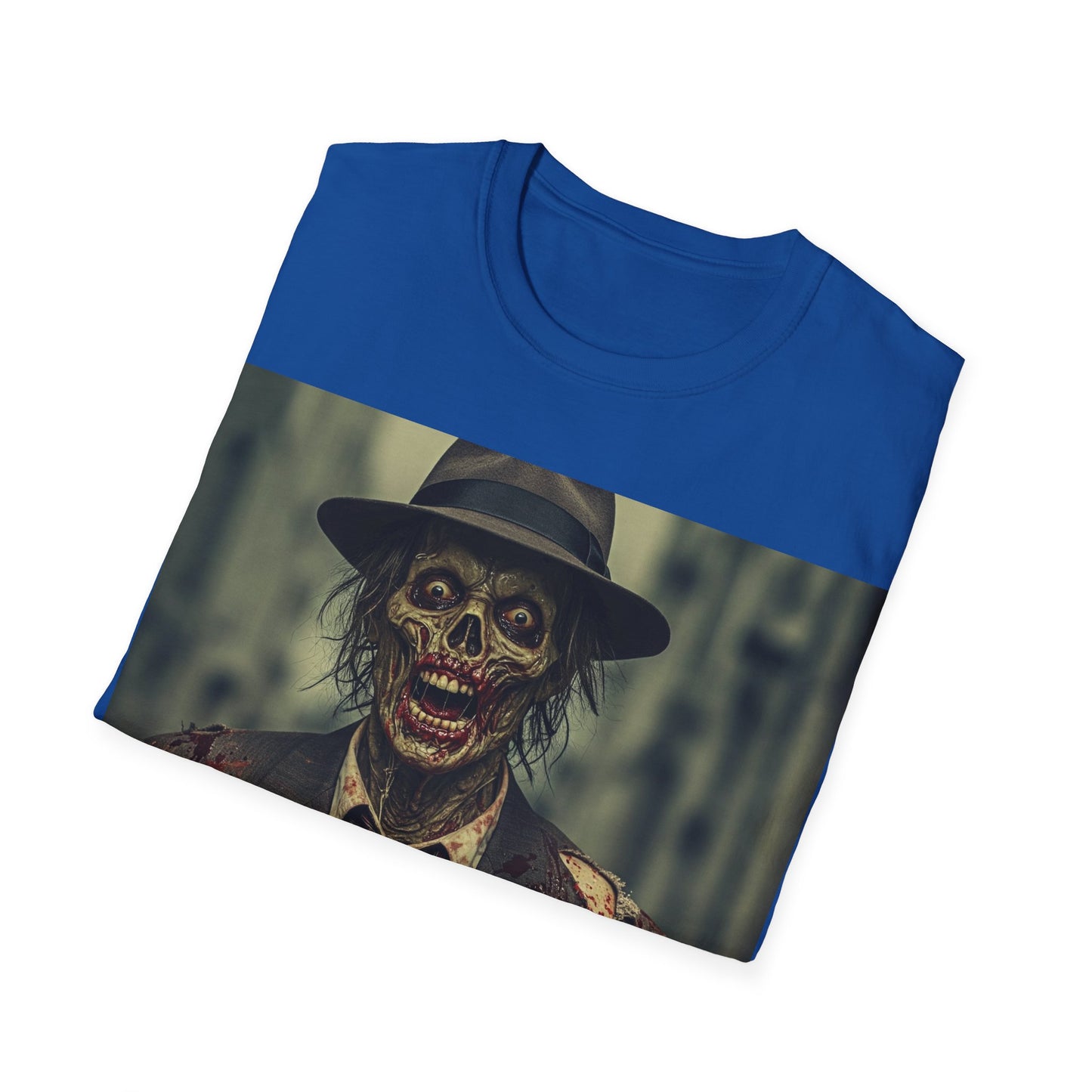 UK - Skeleton News Reporter Unisex Softstyle T-Shirt - Spooky Halloween Vibe