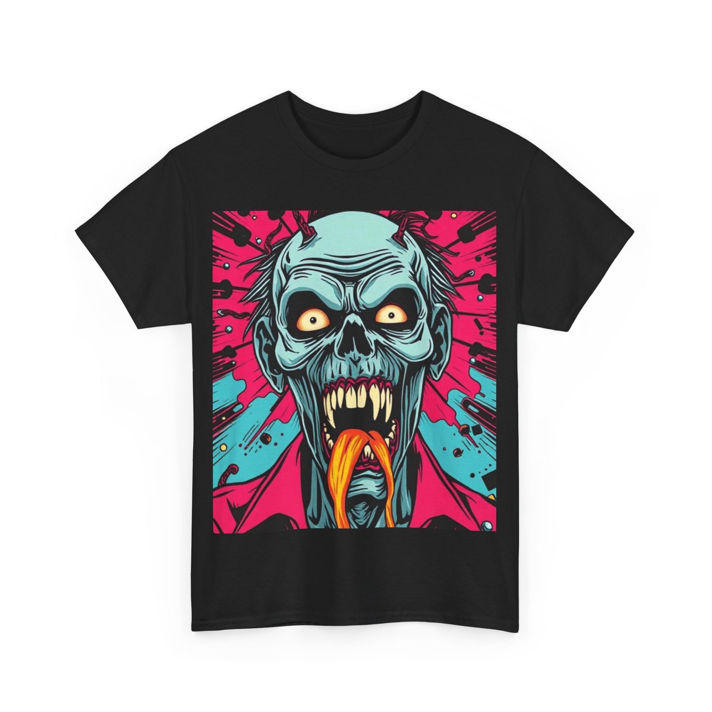 UK - Creepy Zombie Graphic Tee - Unisex Heavy Cotton Shirt for Horror Lovers