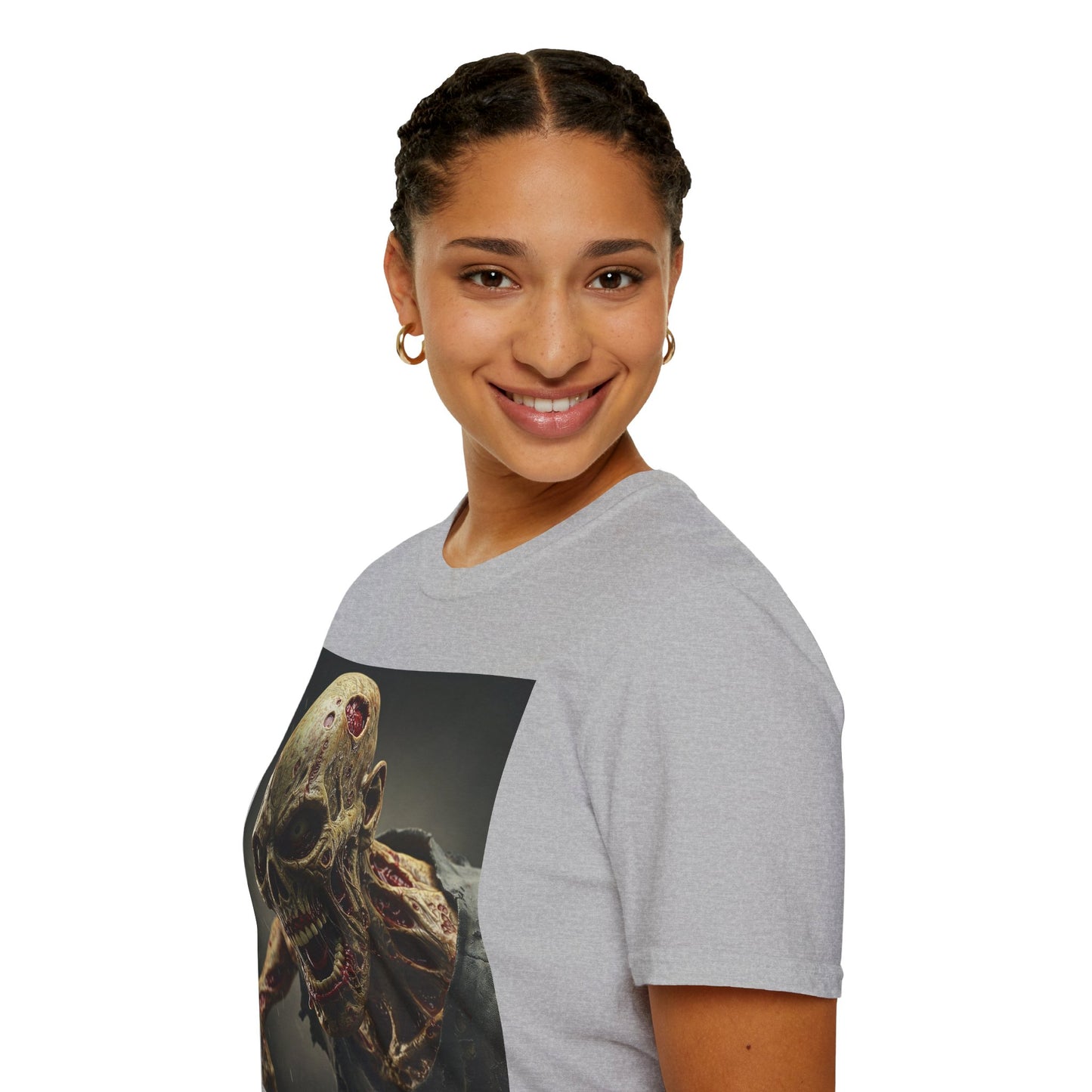Zombie Skull Unisex Softstyle T-Shirt - Spooky Halloween Tee