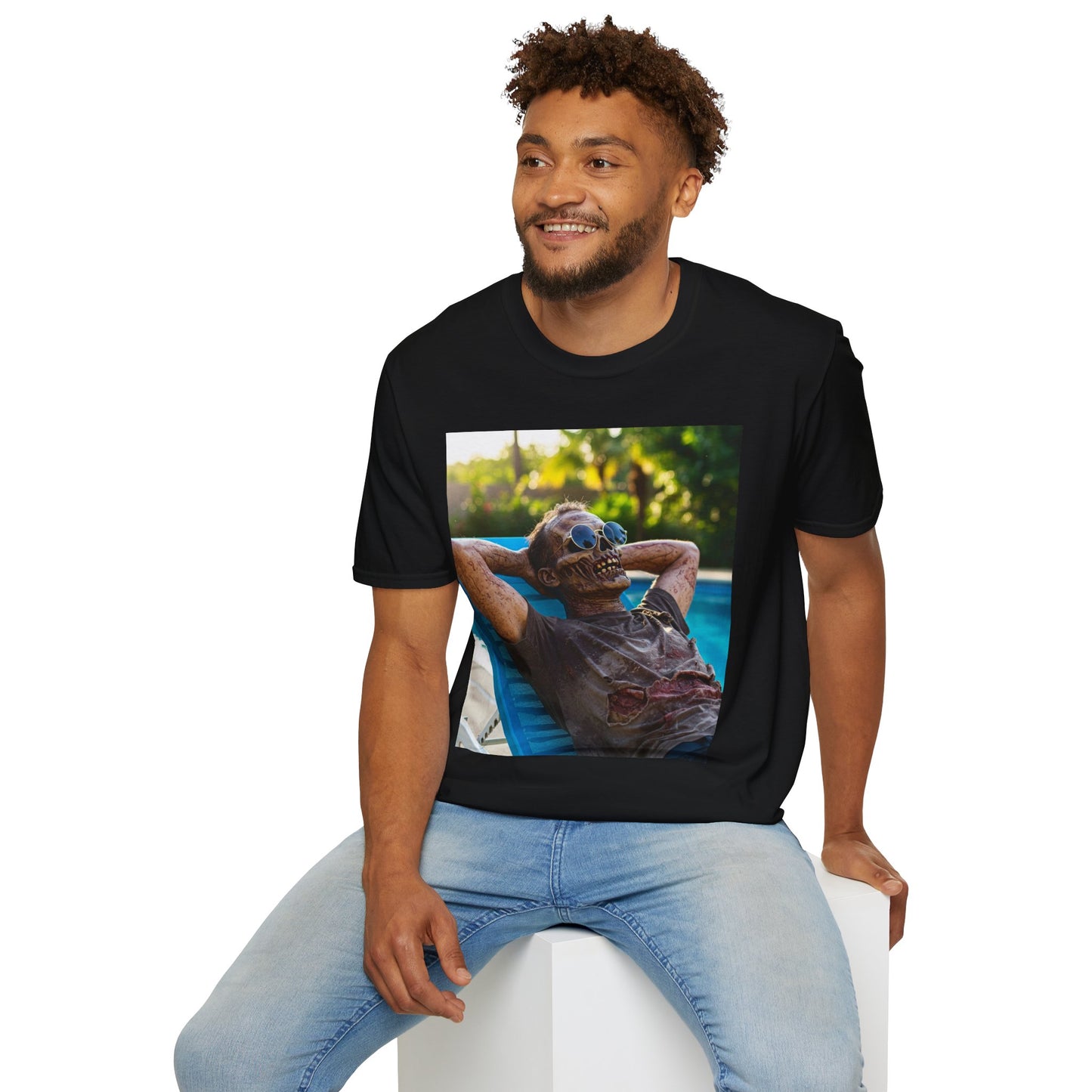 Chillin' Zombie Unisex Softstyle T-Shirt | Halloween Apparel