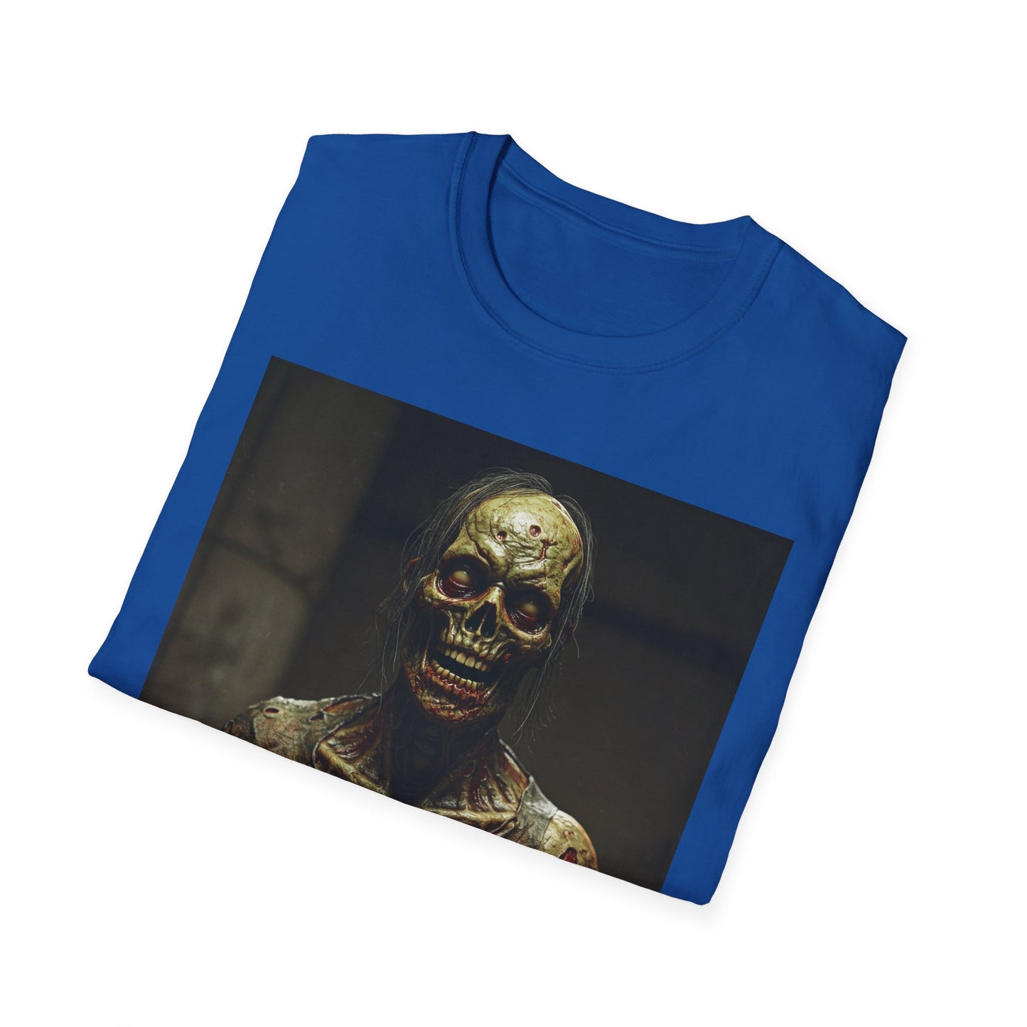 Creepy Horror-Themed Unisex Softstyle T-Shirt for Halloween