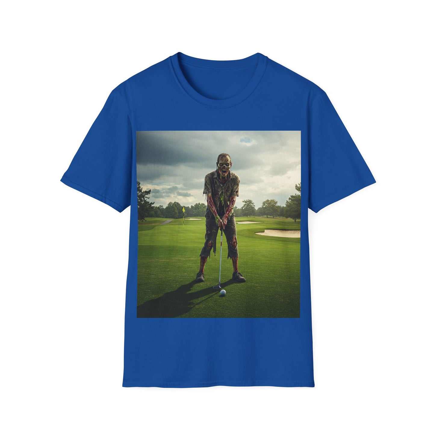 UK - Inspirational Golf Swing Apocalyptic Portrait Tee, bold, decaying zombie graphic