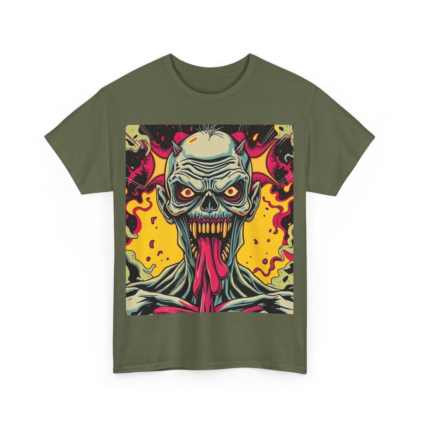 UK - Unisex Heavy Cotton Tee - Retro Horror Art Graphic Tee