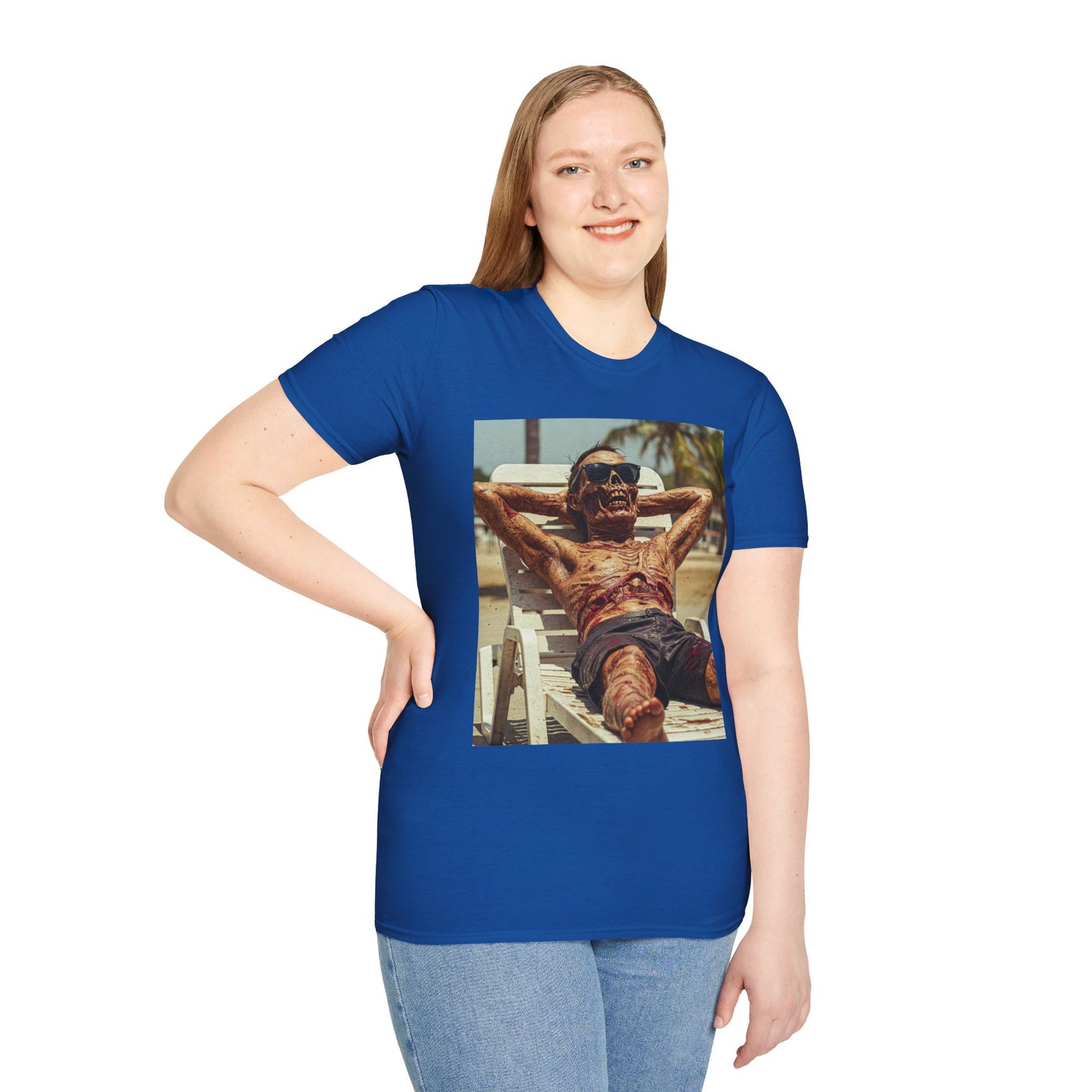 Chill Vibes Skeleton Graphic T-Shirt - Unisex Softstyle