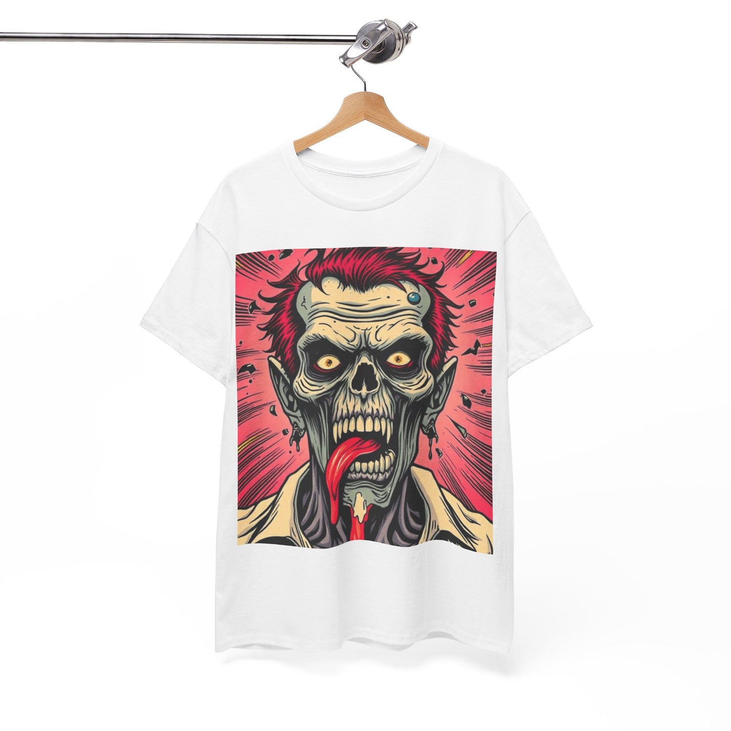 UK - Unisex Heavy Cotton Tee - Zombie Design for Horror Fans