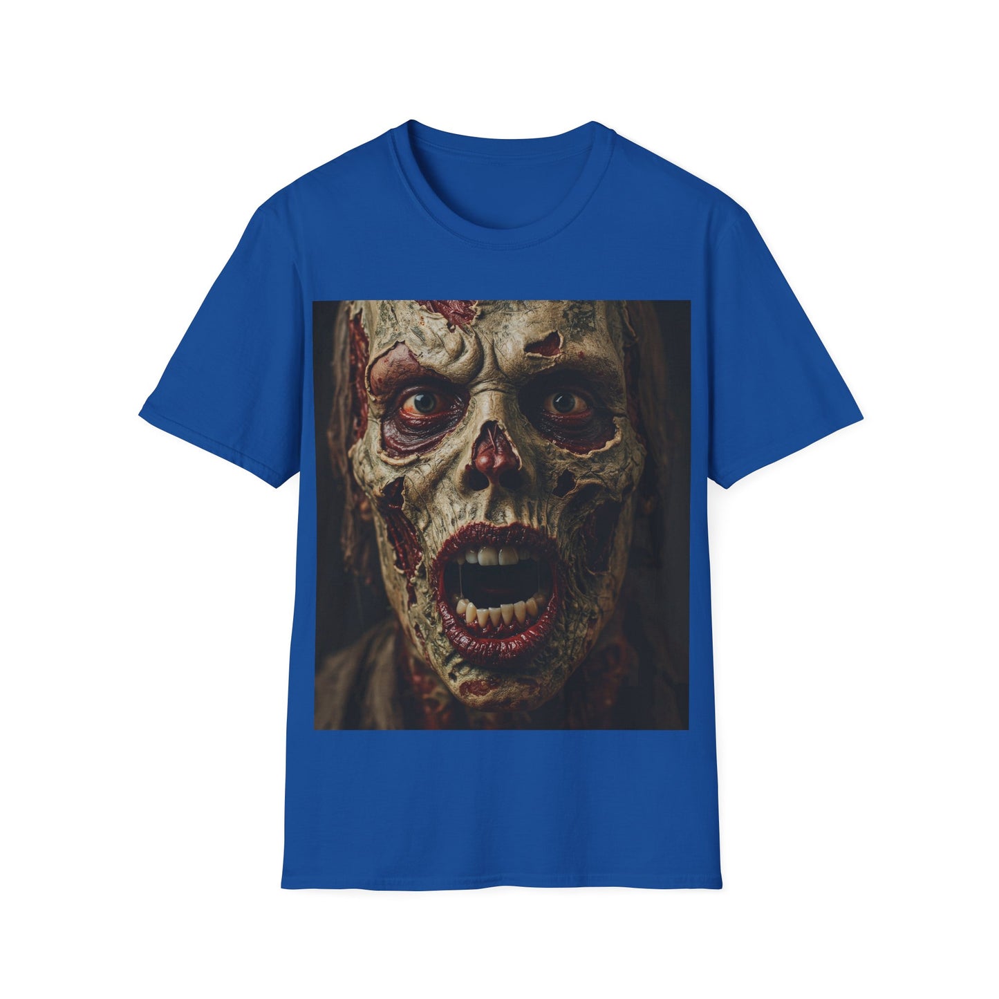 UK - Spooky Zombie Unisex Softstyle T-Shirt - Perfect for Halloween & Horror Fans