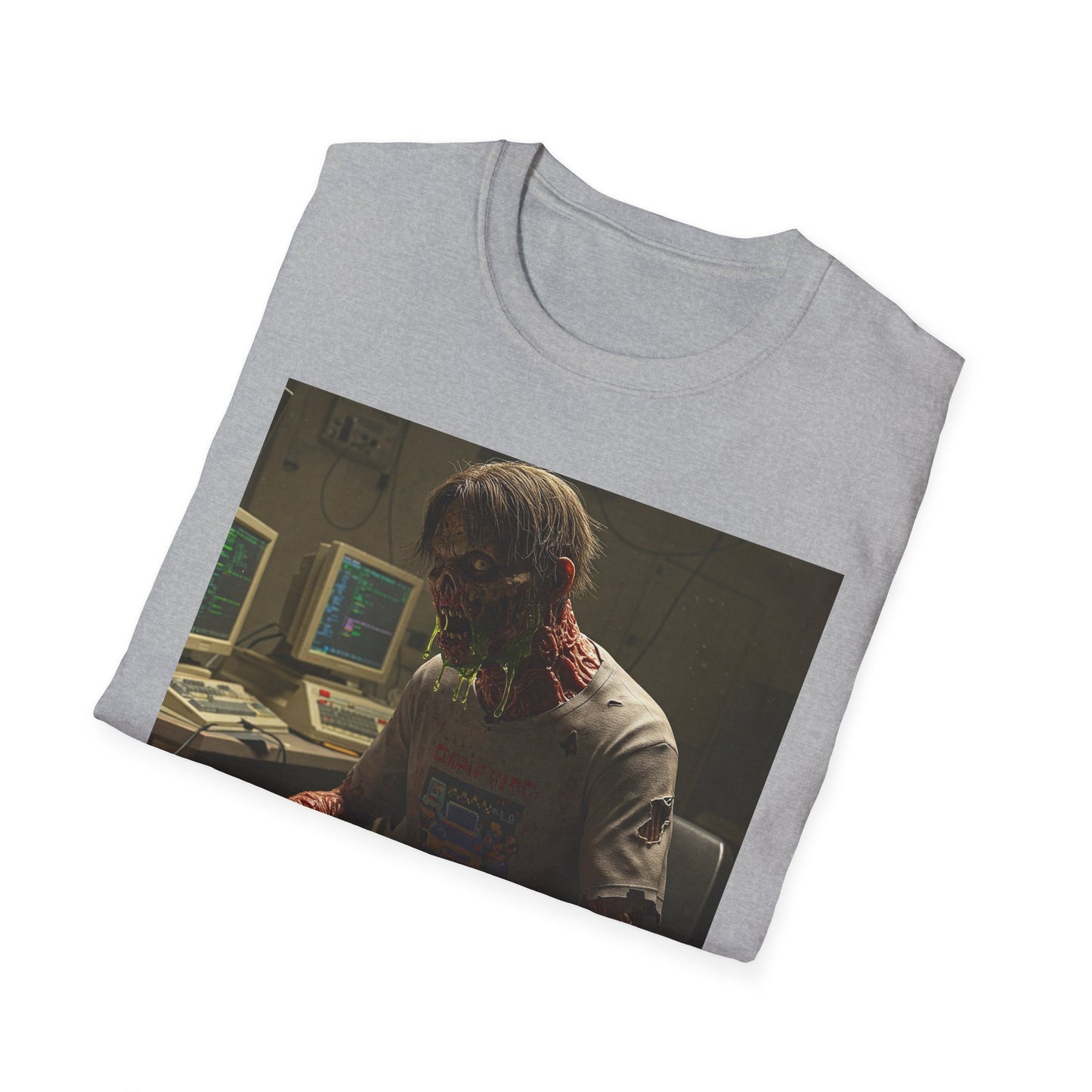 Zombie Hacker Unisex Softstyle T-Shirt - Retro Gaming Vibe