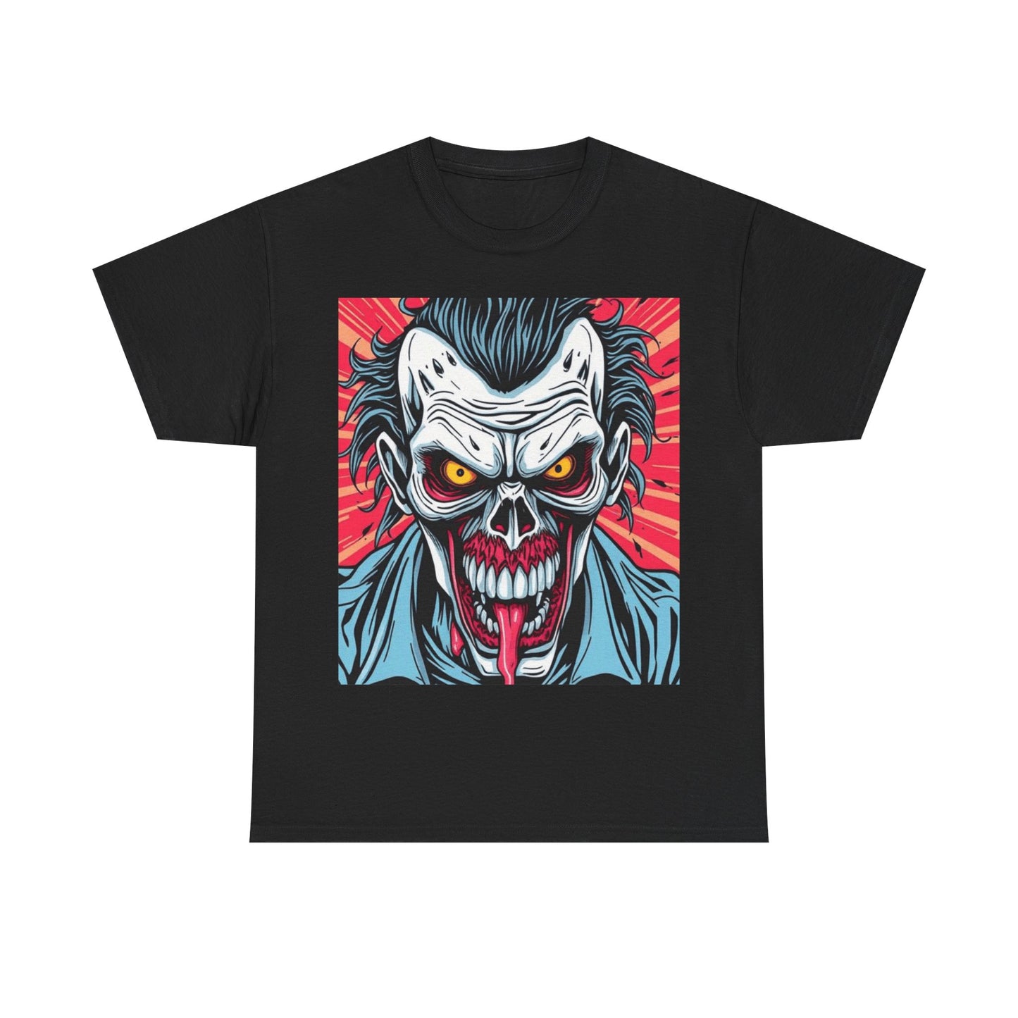 UK - Unisex Heavy Cotton Tee - Edgy Joker Graphic Tee for Halloween and Comic Fans