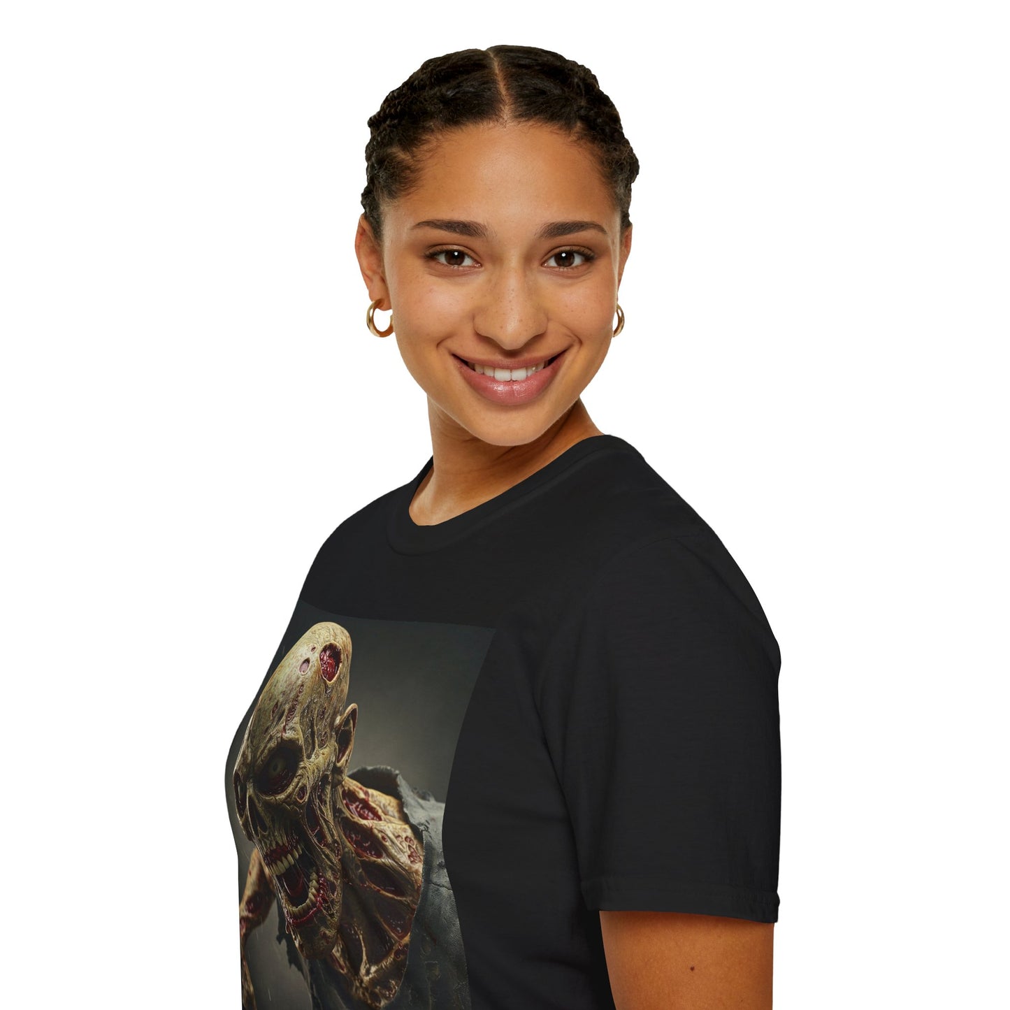 Zombie Skull Unisex Softstyle T-Shirt - Spooky Halloween Tee