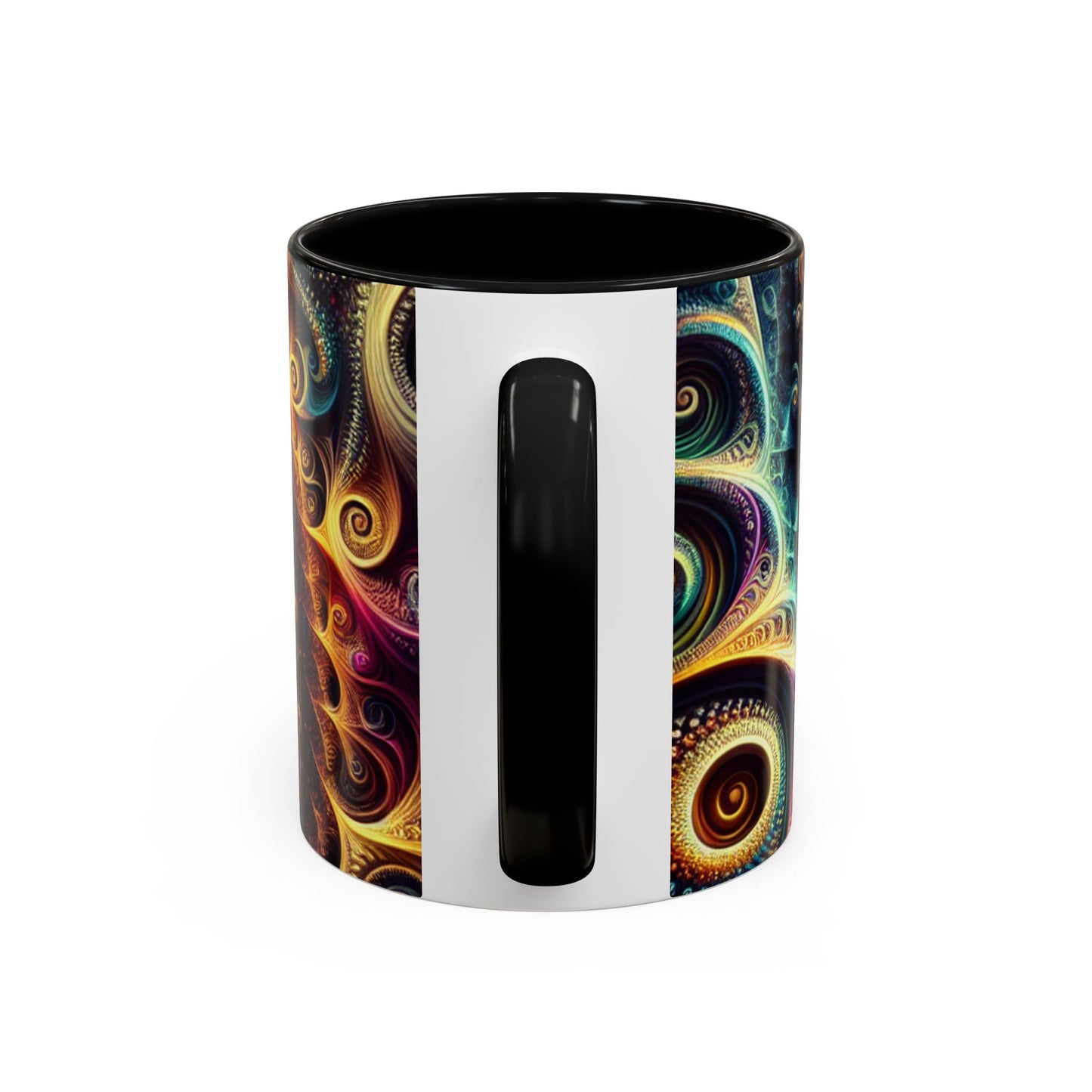 Colorful Swirl Accent Coffee Mug - Unique Spiral Design for Art Lovers