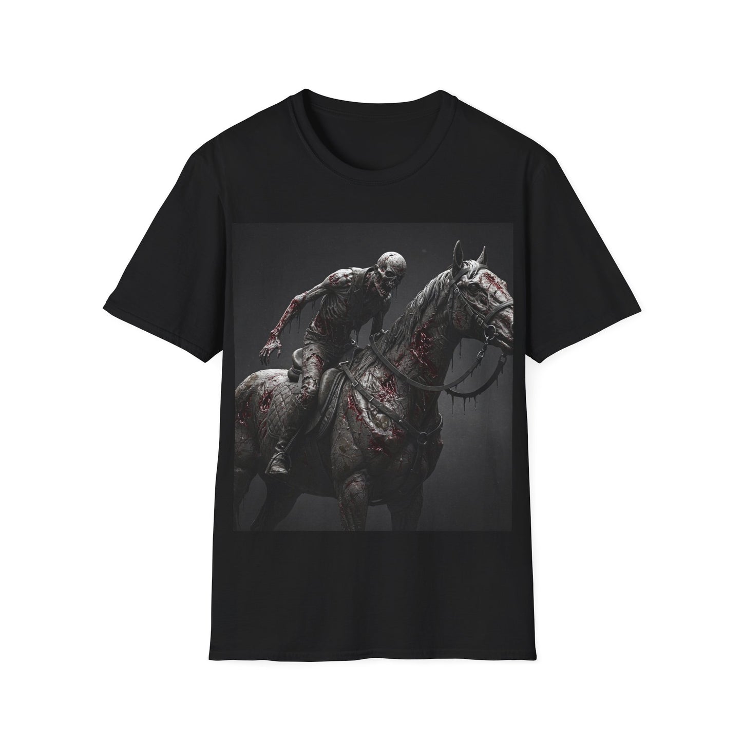 UK - Zombie Horse Apocalyptic Portrait Tee, bold, decaying zombie graphic