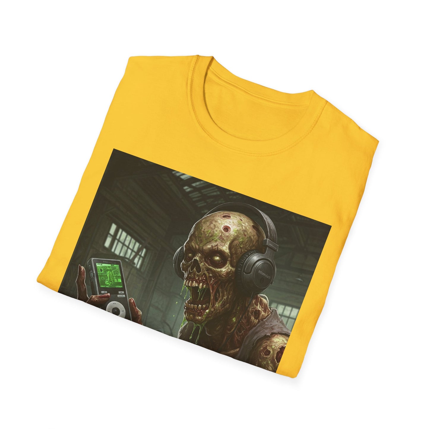 Zombie Listening to Music Unisex Softstyle T-Shirt