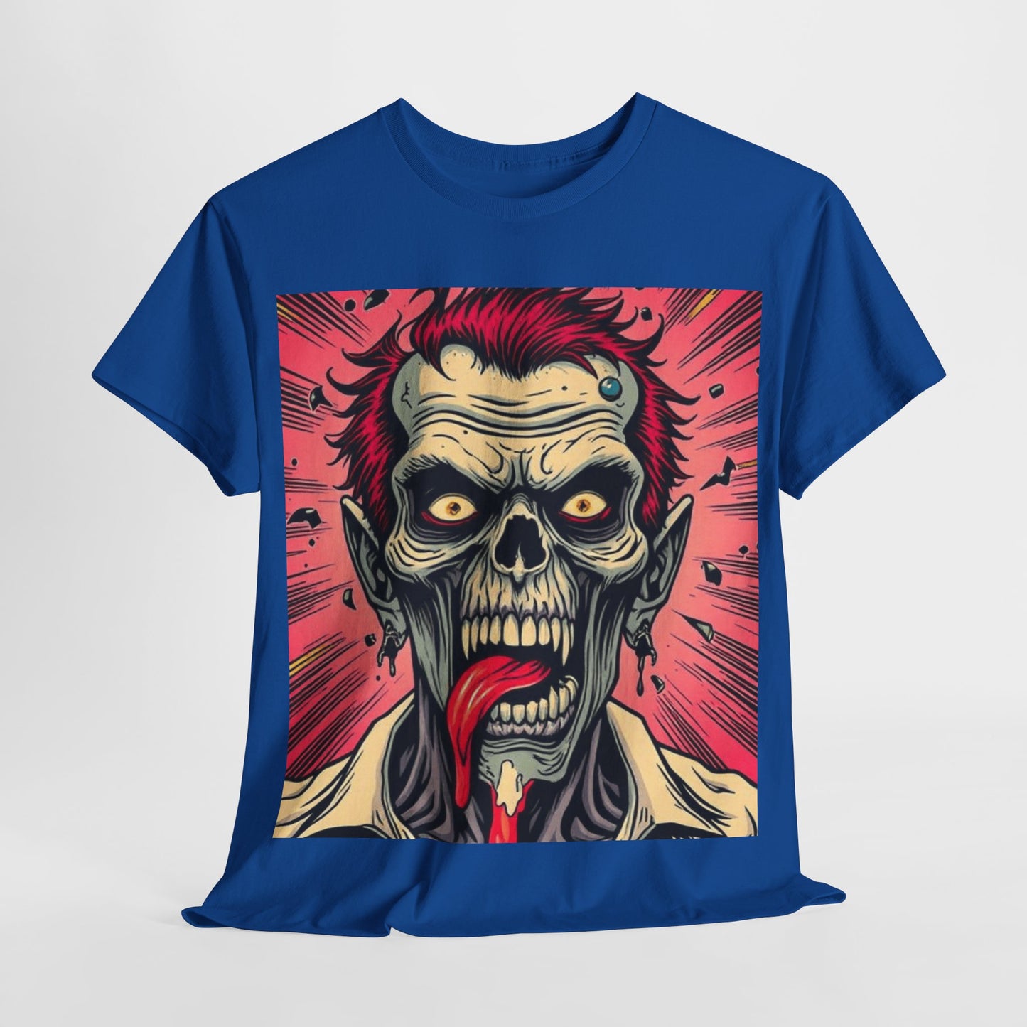 UK - Unisex Heavy Cotton Tee - Zombie Design for Horror Fans