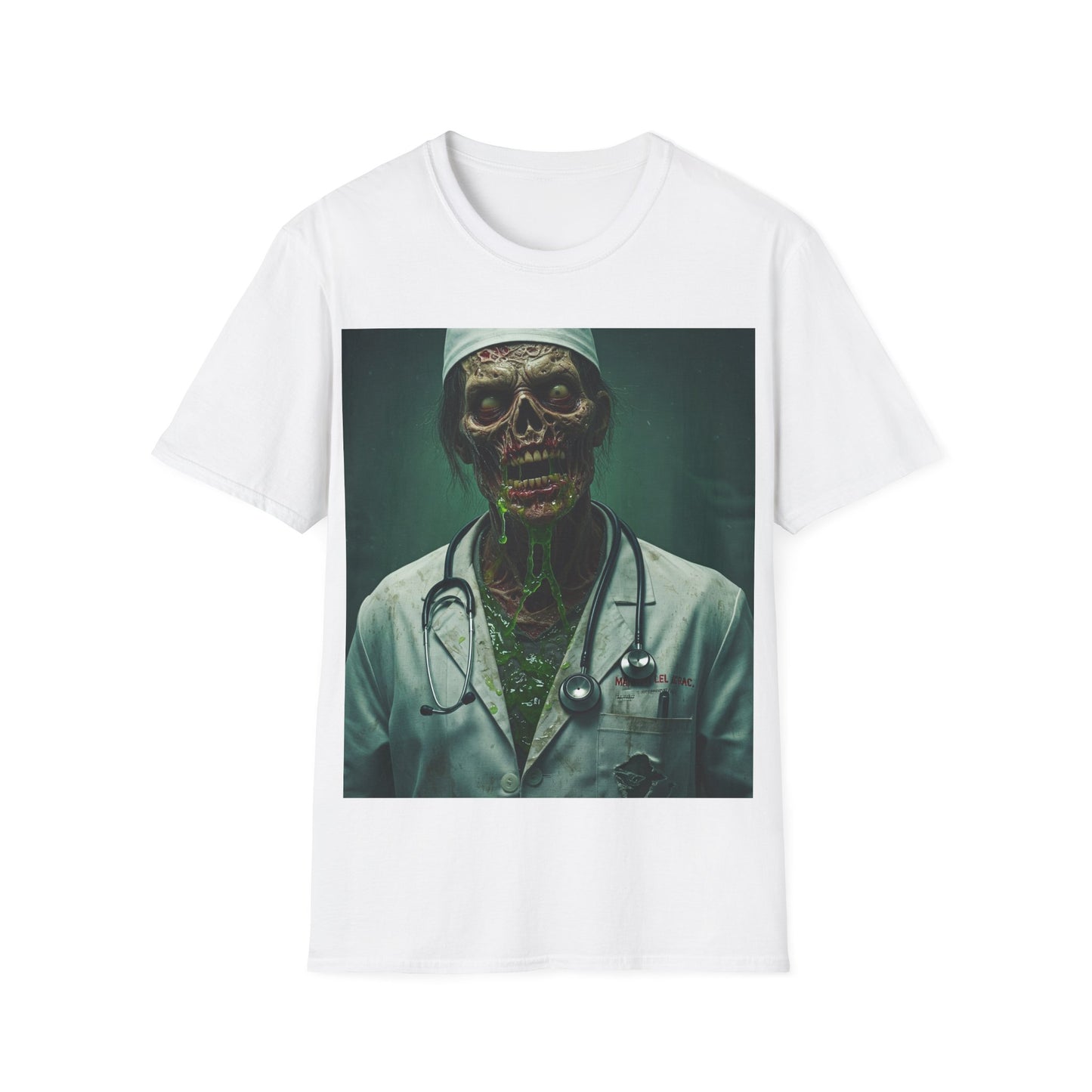 UK - Zombie Doctor Unisex Softstyle T-Shirt - Perfect for Halloween and Horror Fans