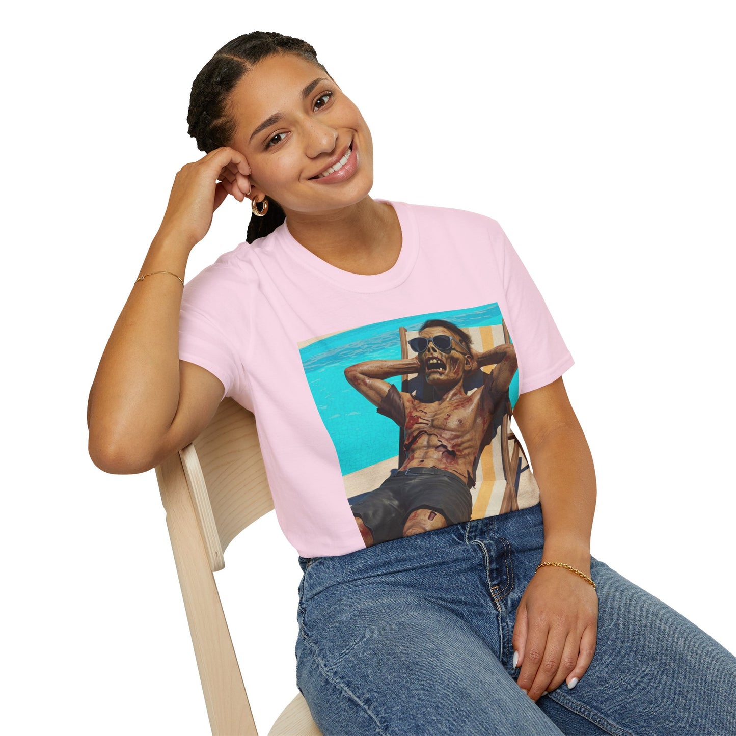 Zombie Relaxation Unisex Softstyle T-Shirt - Perfect for Halloween and Casual Outings