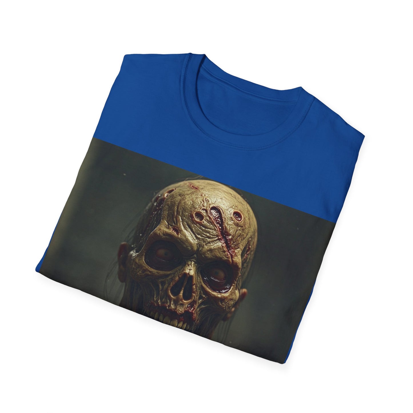 UK - Unisex Softstyle T-Shirt - Creepy Skull Design - Perfect for Halloween or Casual Wear