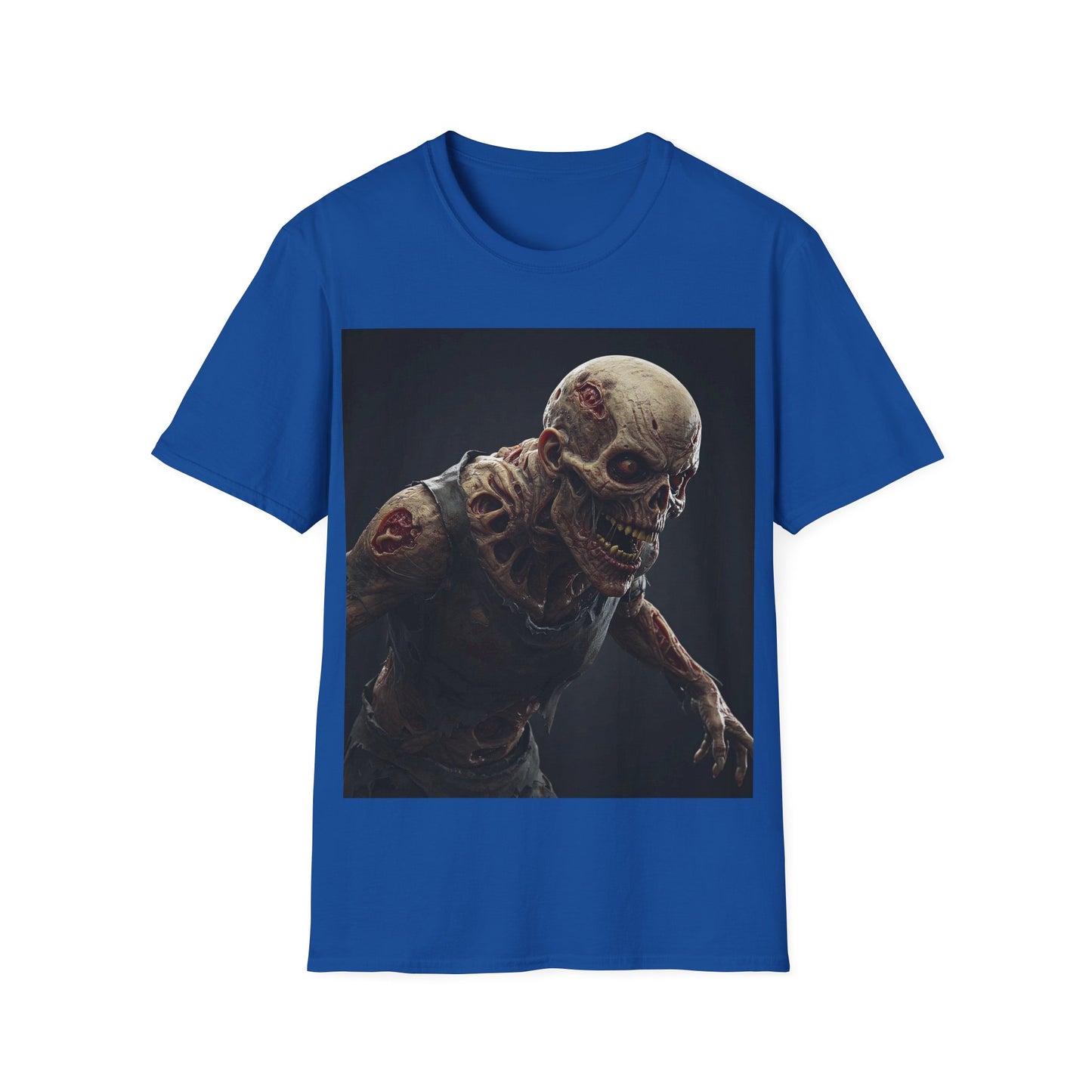 UK - Creepy Skeleton Graphic Unisex Softstyle T-Shirt - Perfect for Halloween & Horror Fans