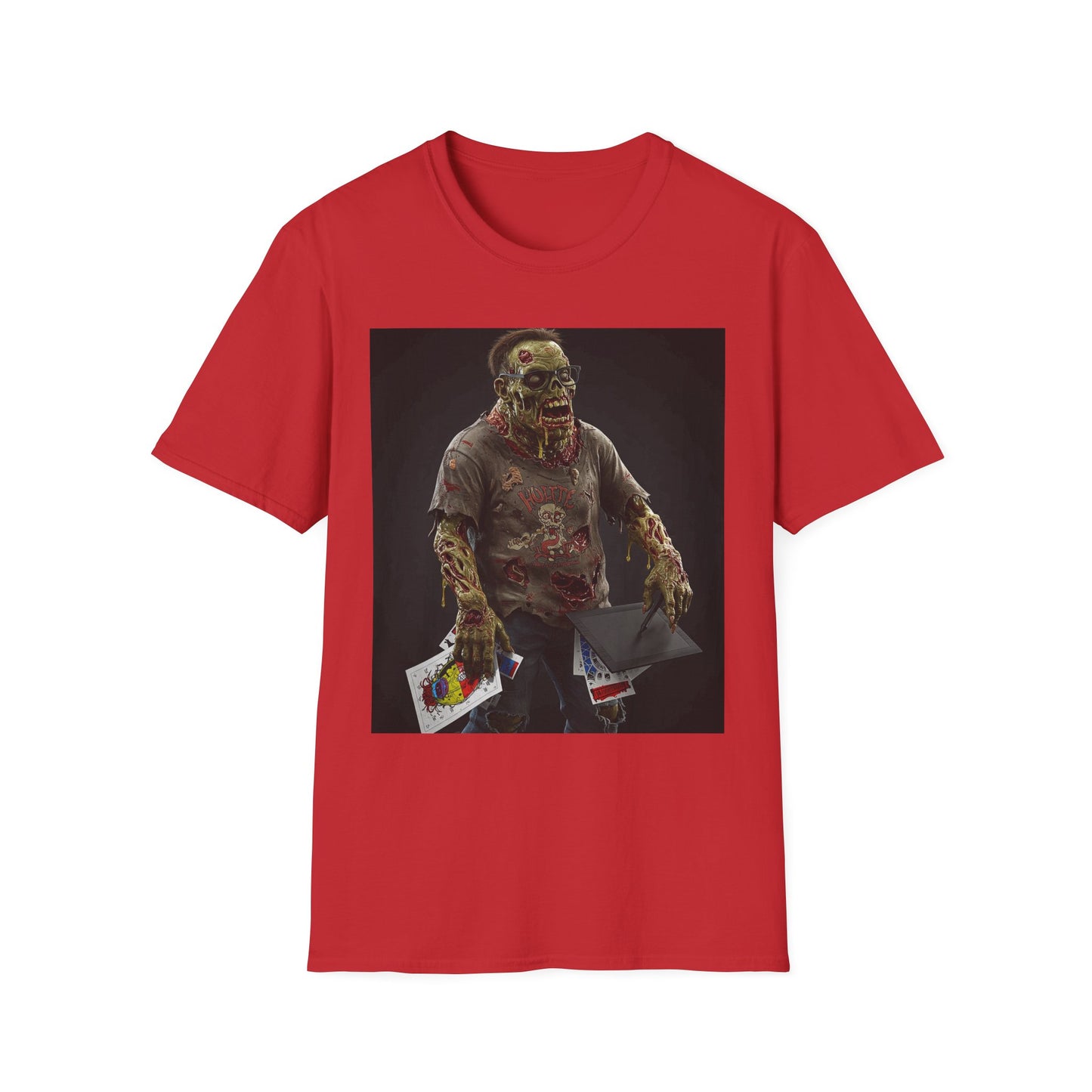 Zombie Graphic Unisex Softstyle T-Shirt - Perfect for Halloween and Casual Wear