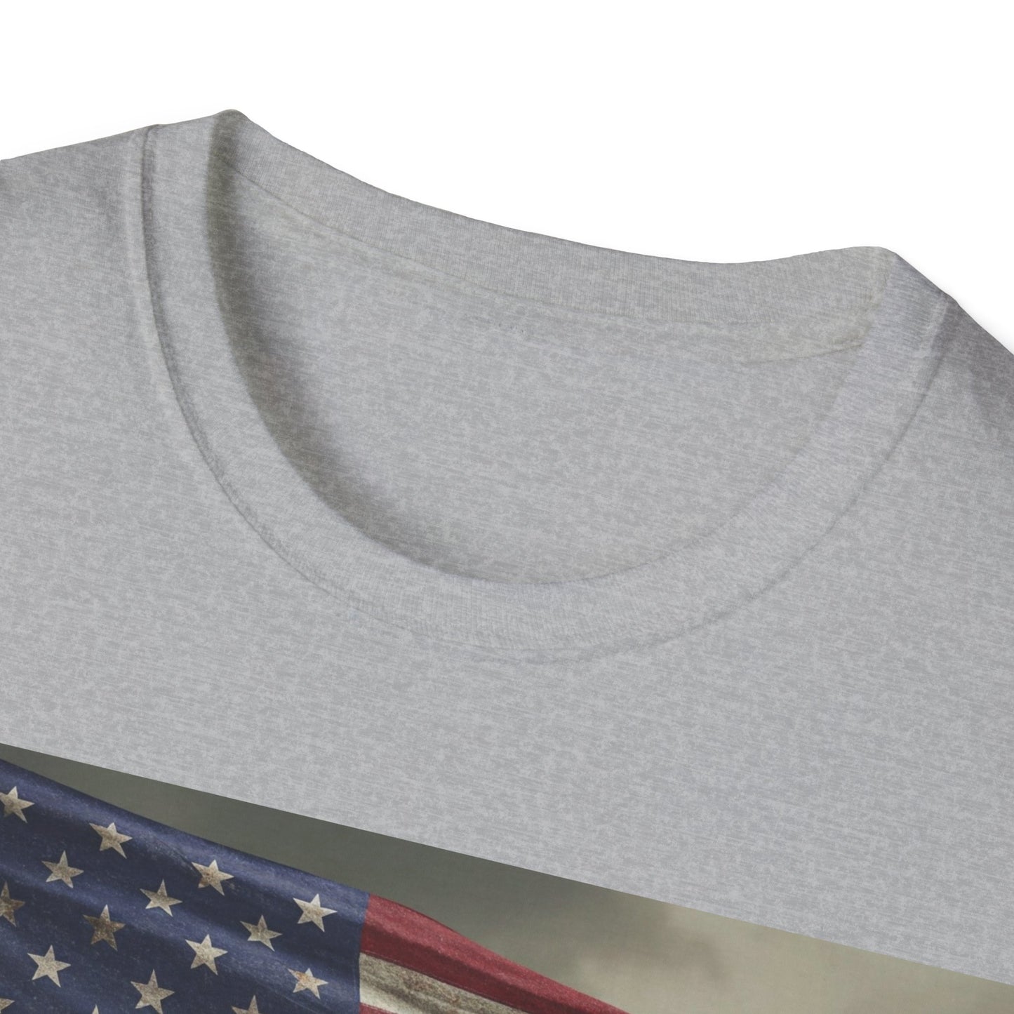 UK - Zombie American Flag Apocalyptic Portrait Tee, bold, decaying zombie graphic