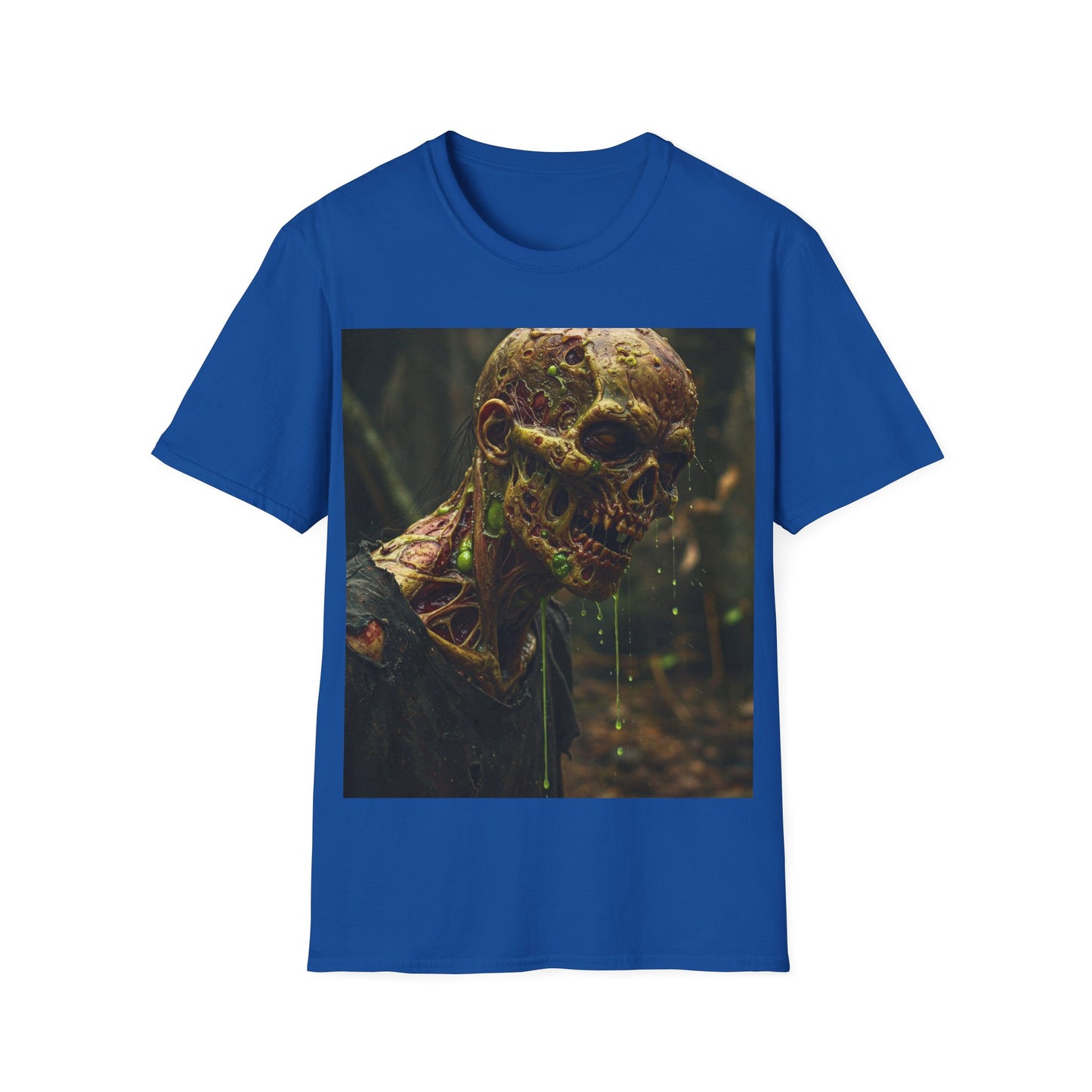UK - Creepy Zombie Graphic Unisex Softstyle T-Shirt - Perfect for Halloween and Horror Fans