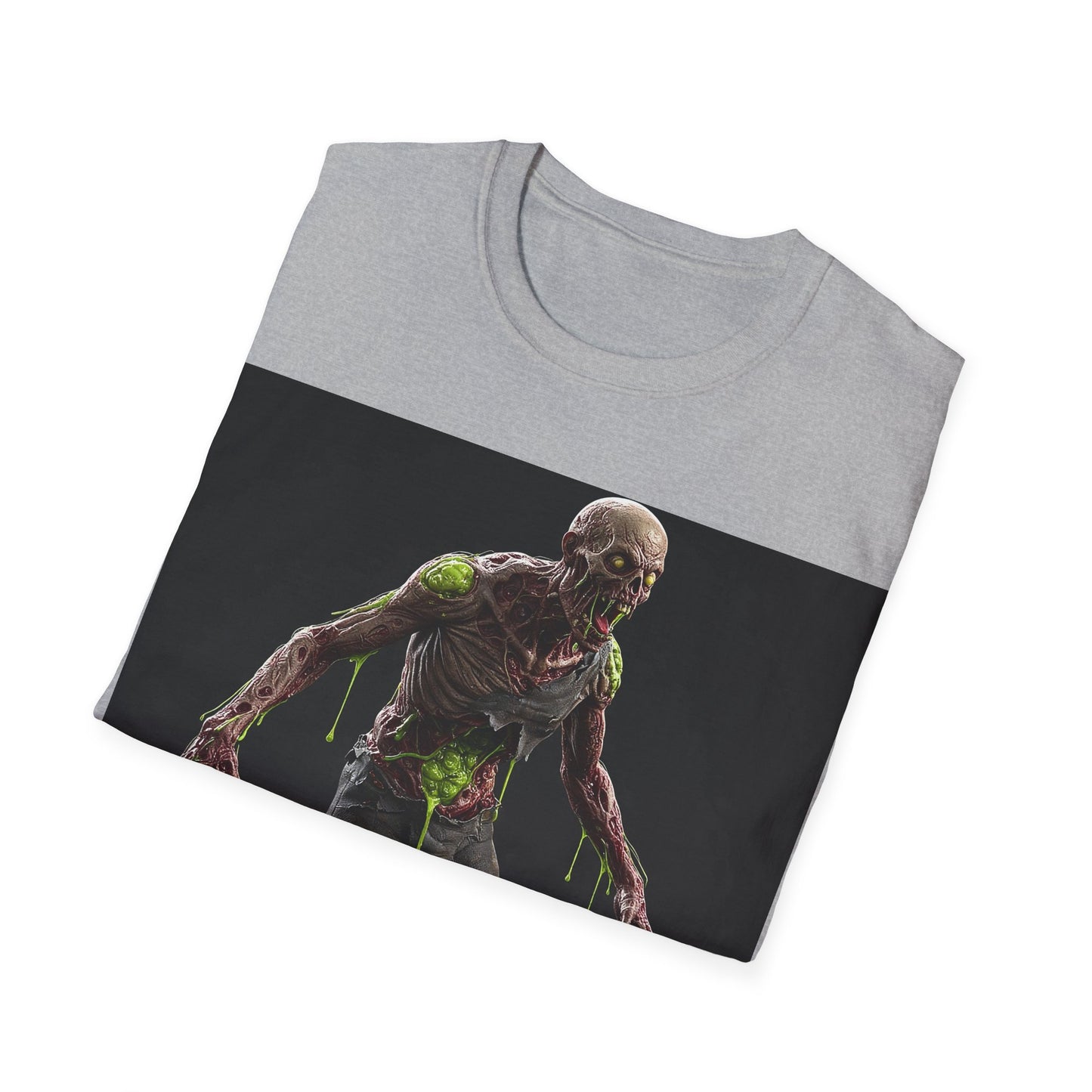 UK - Zombie Graphic Unisex Softstyle T-Shirt - Perfect for Halloween and Horror Fans