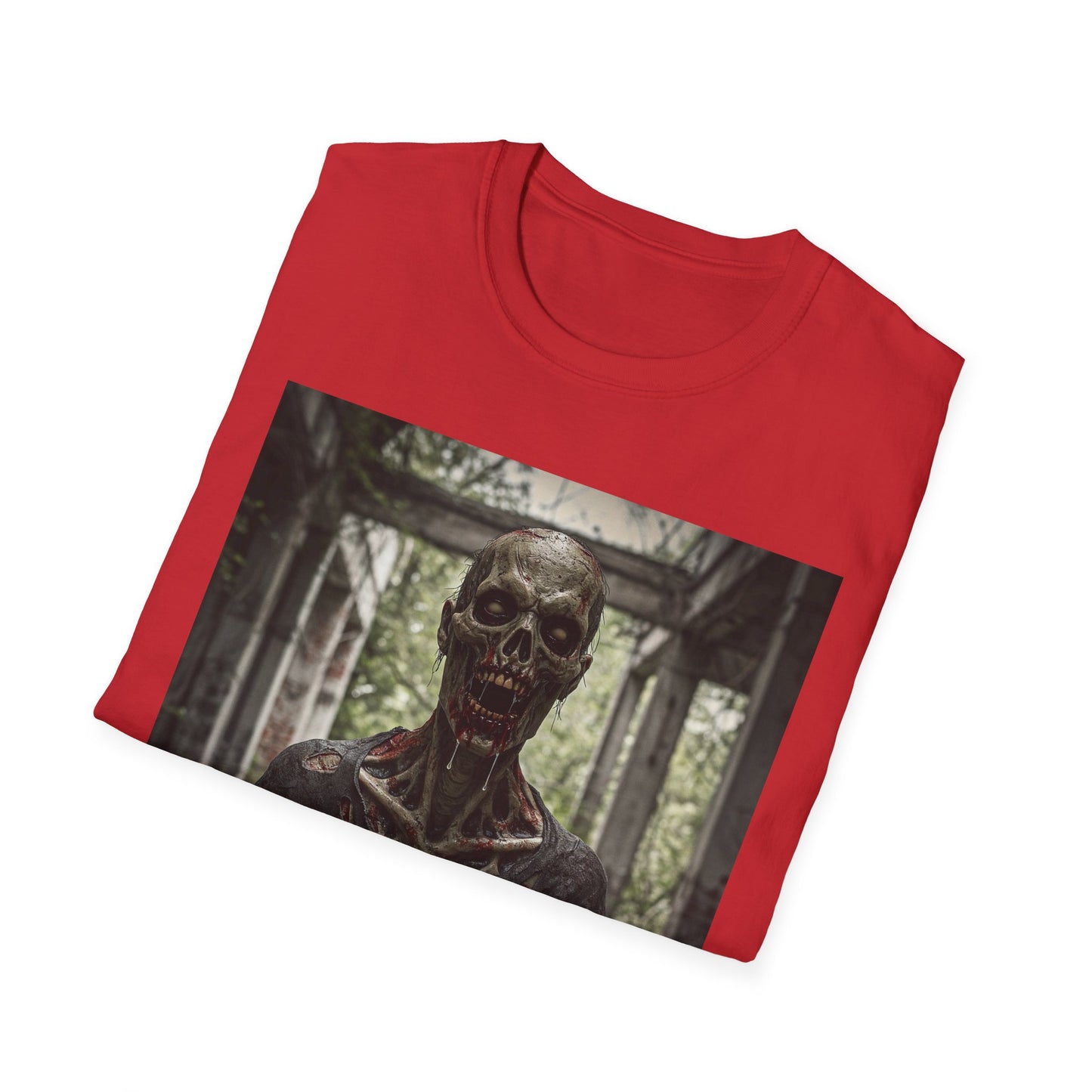 Apocalyptic Portrait Tee, bold, decaying zombie graphic