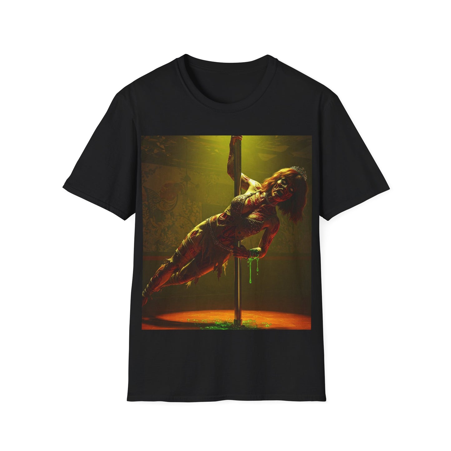 UK - Vibrant Zombie Dance Apocalyptic Portrait Tee, bold, decaying zombie graphic